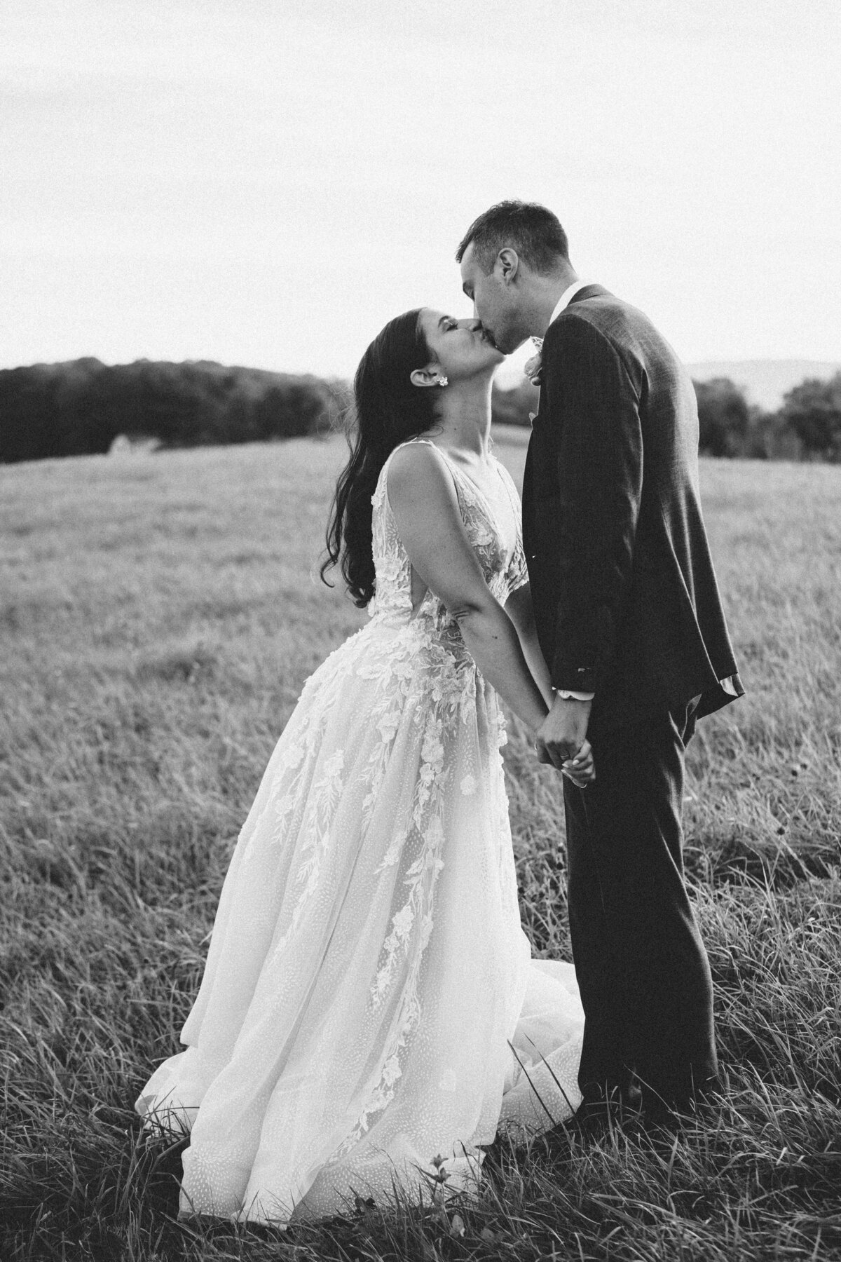 Black and white wedding portraits at East Burke Vermont