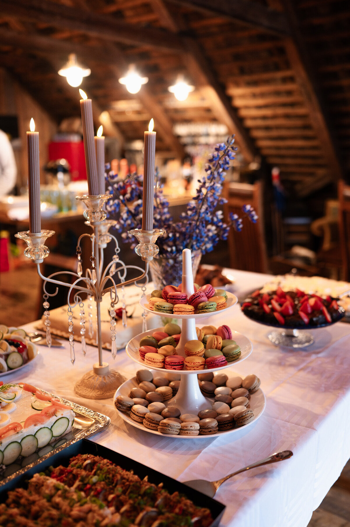 Traditional Icelandic desserts and food for a wedding reception in the Westfjords of Iceland in the port town of Ísafjörður.