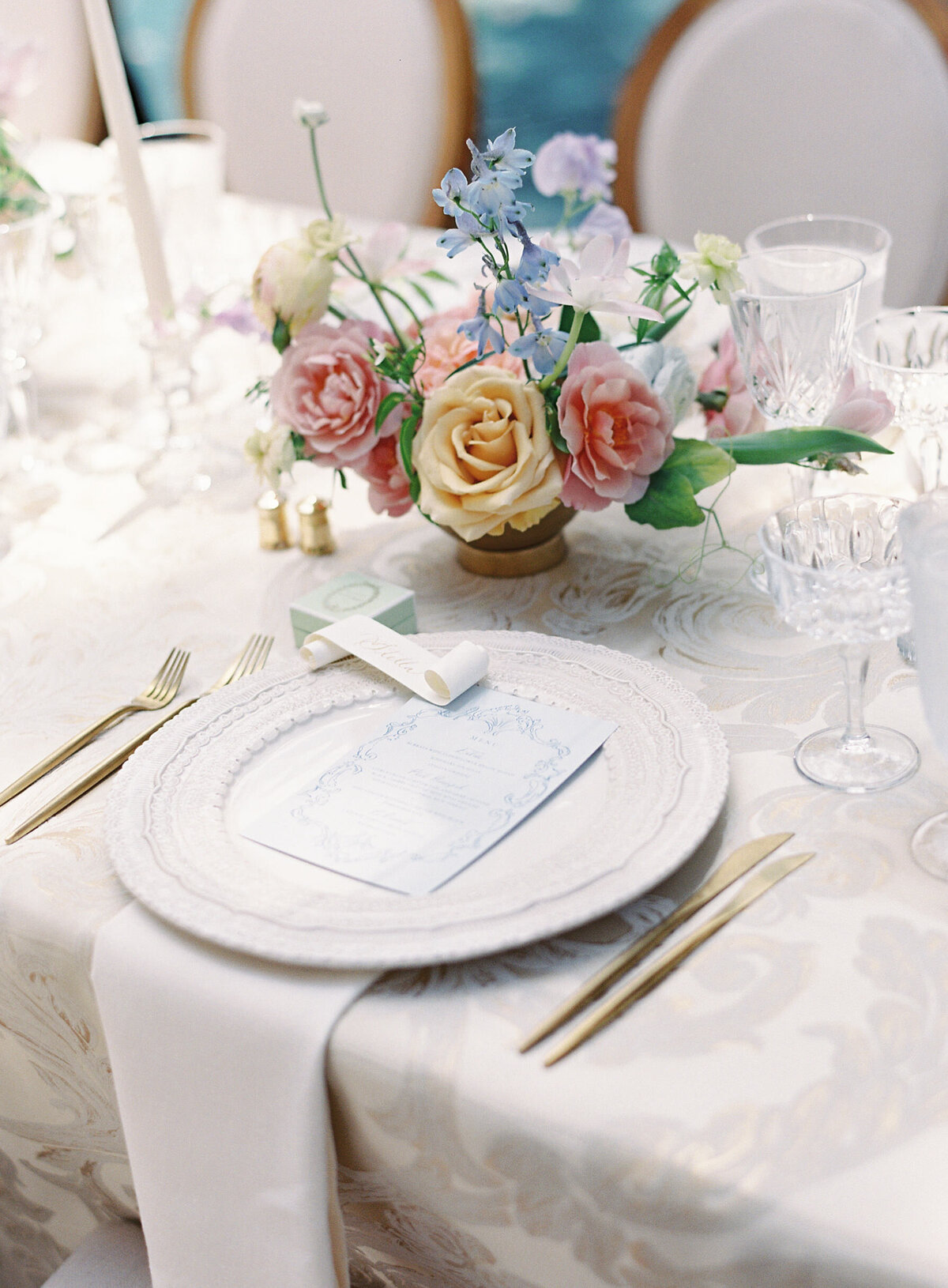 Wedding Place Setting at Larz Anderson House Wedding
