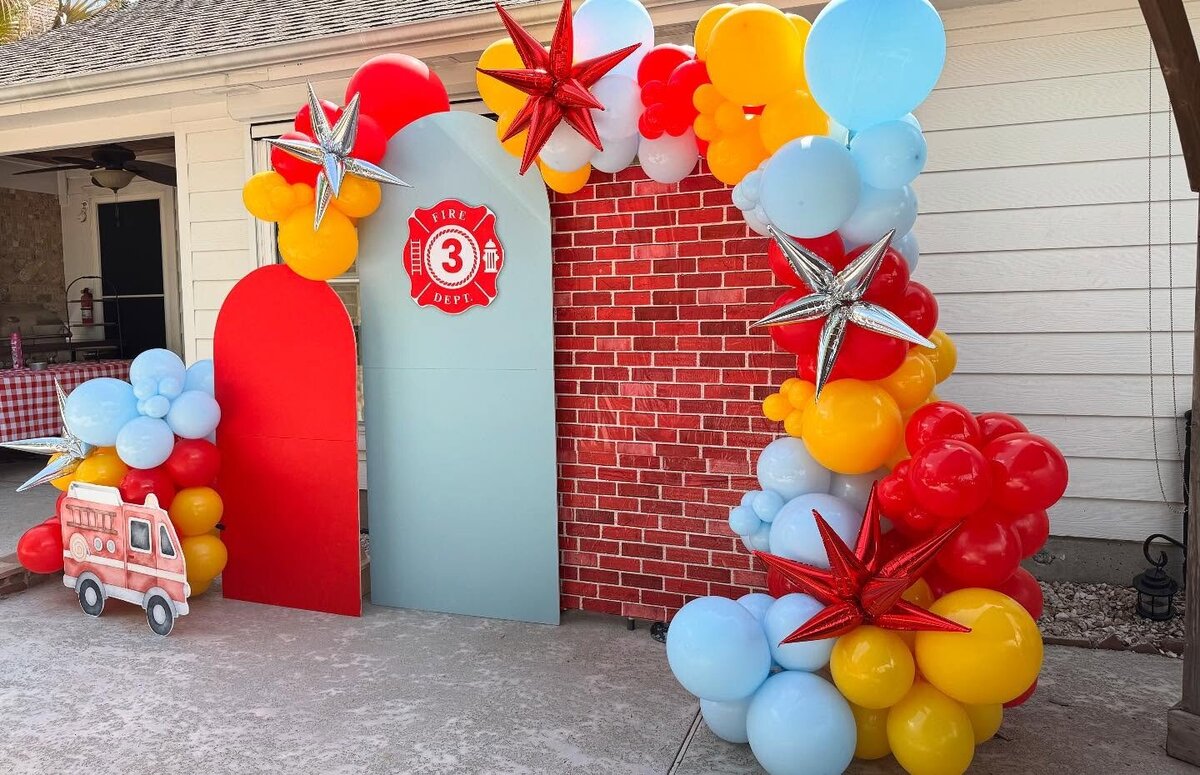 firetruck birthday balloons