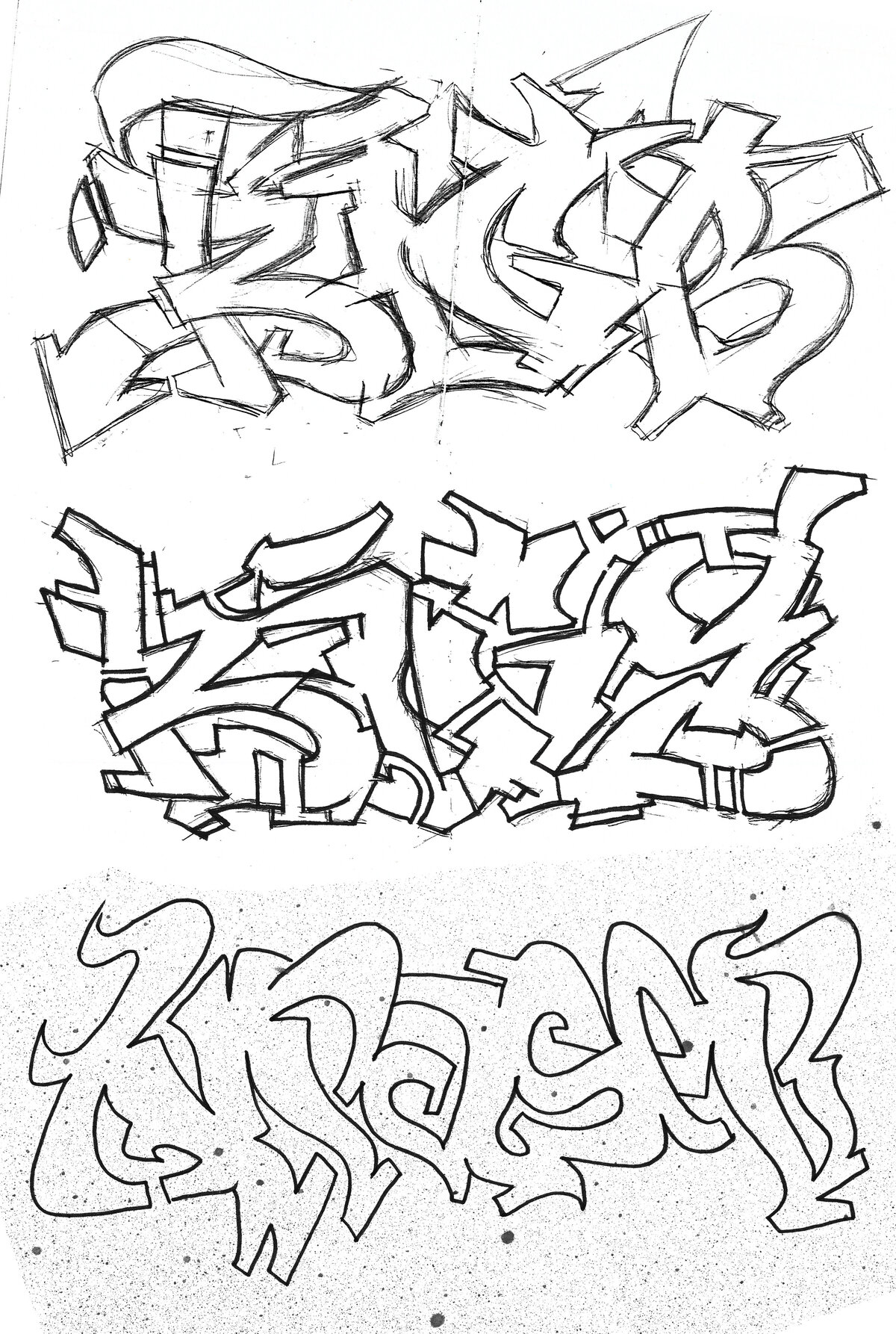 Brent Ray Fraser Graffit Text Drawing Sketchbook 1993