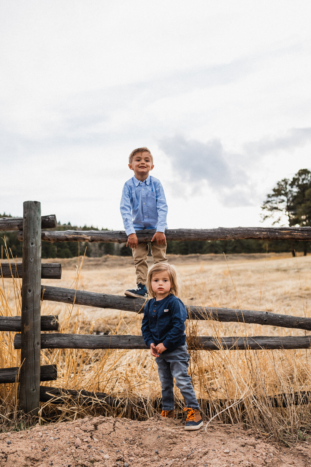 Two boys on a ranch in Denver, CO