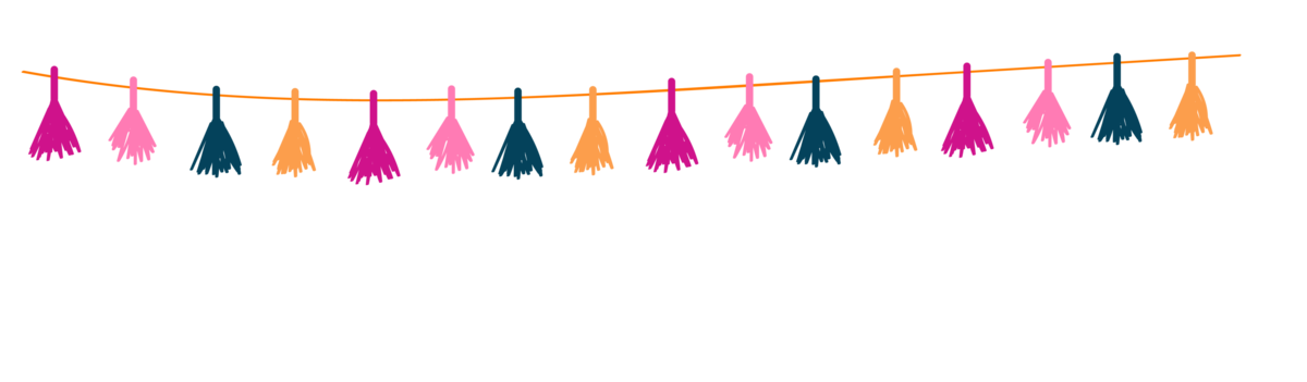 Branding graphic of Ribbon with Tassels hanging down
