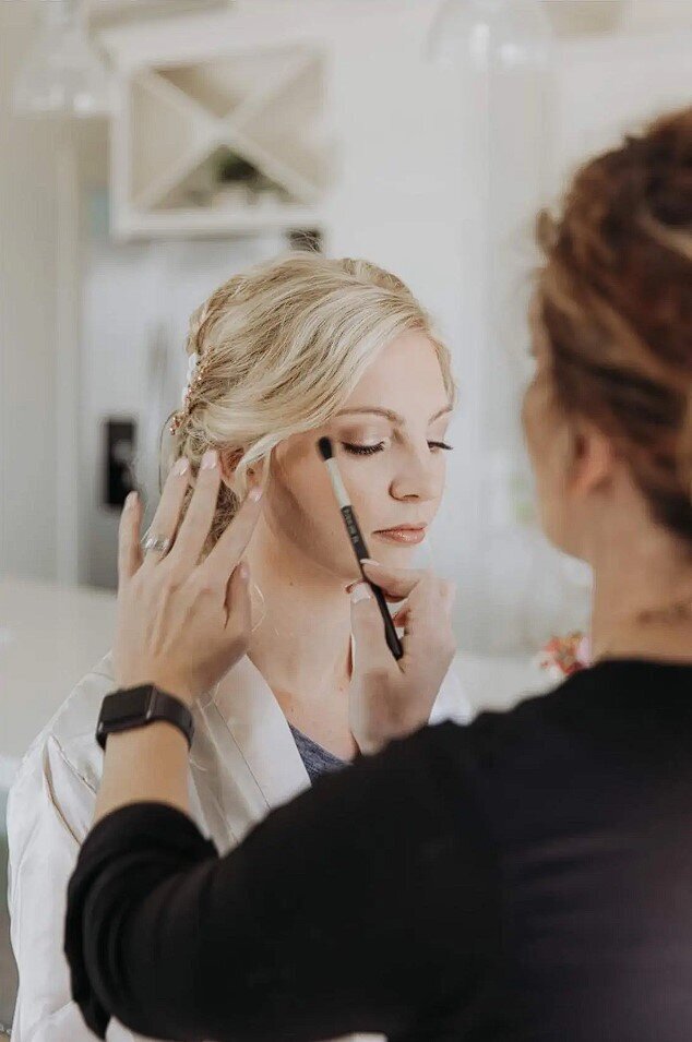 The Muse team perfecting soft glam looks for Houston weddings and bridal trials in Houston, TX.