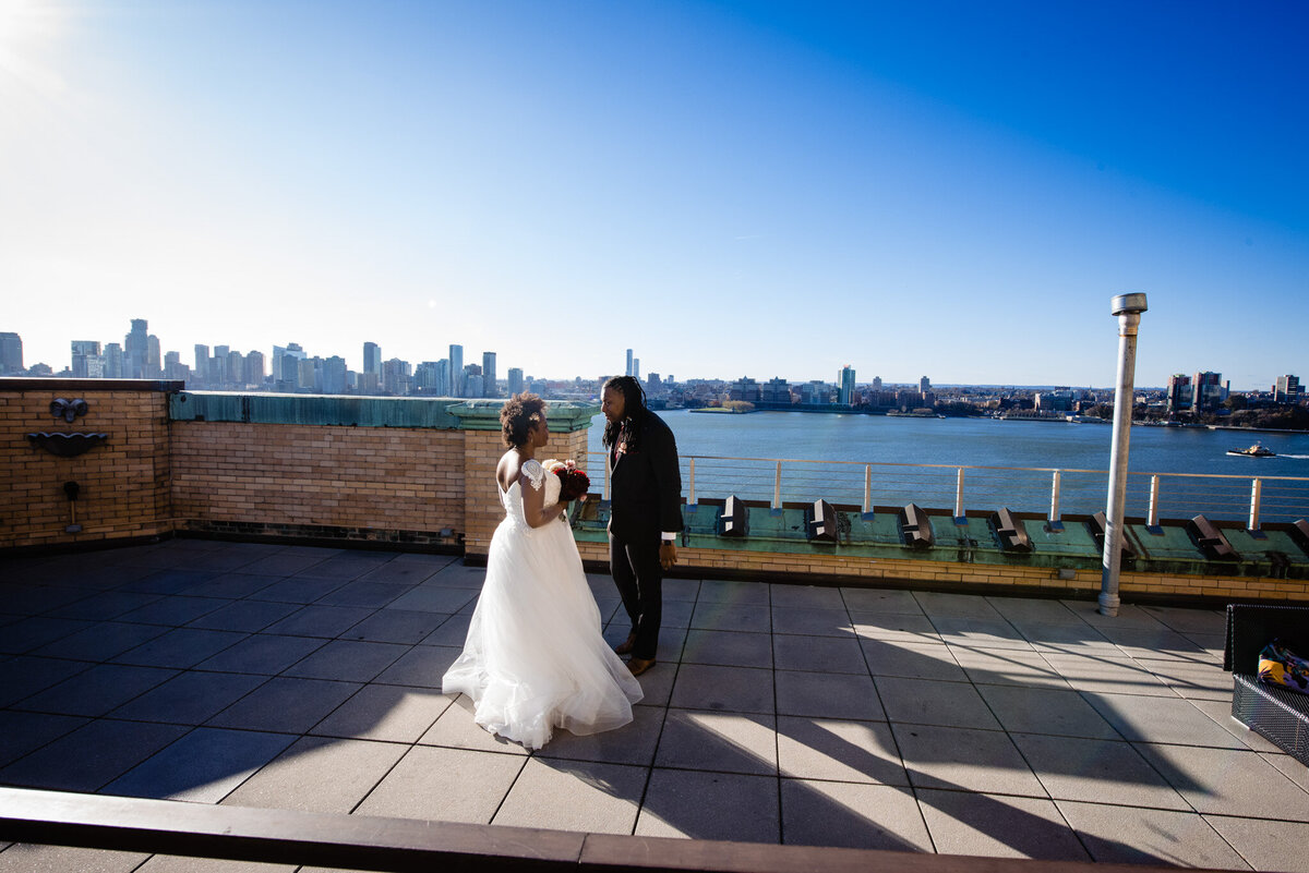 first look wedding roooftop new york