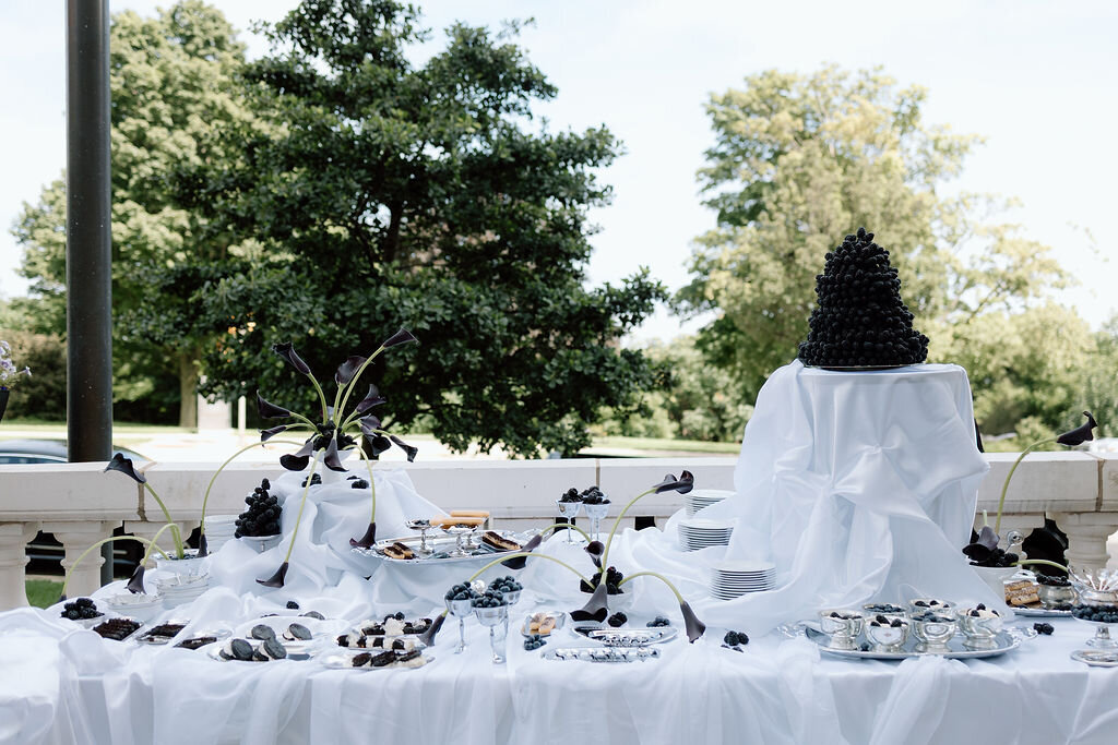 Wedding dessert table at Bacchus in Milwaukee, WI