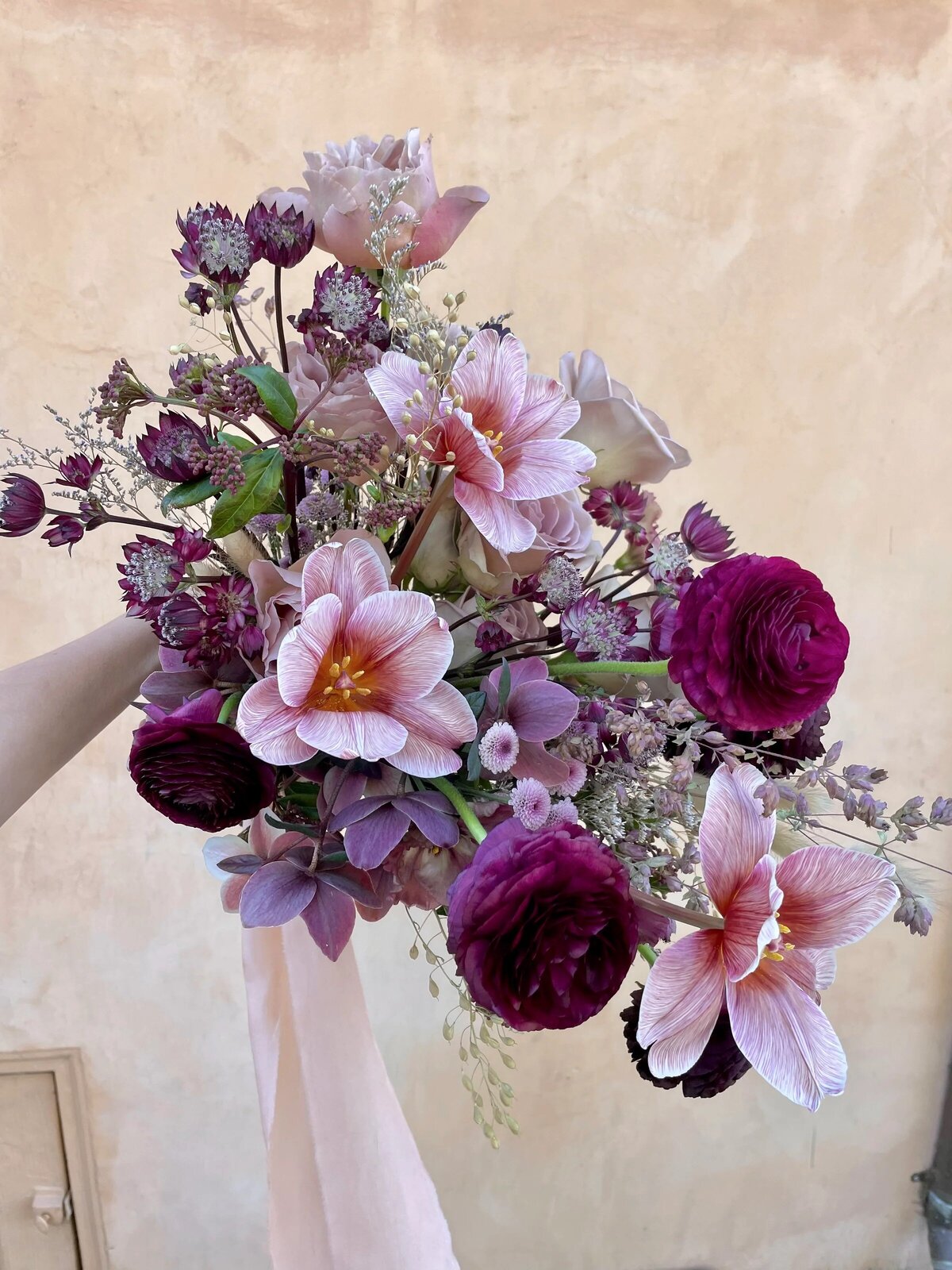 mauve plum bridal bouquet