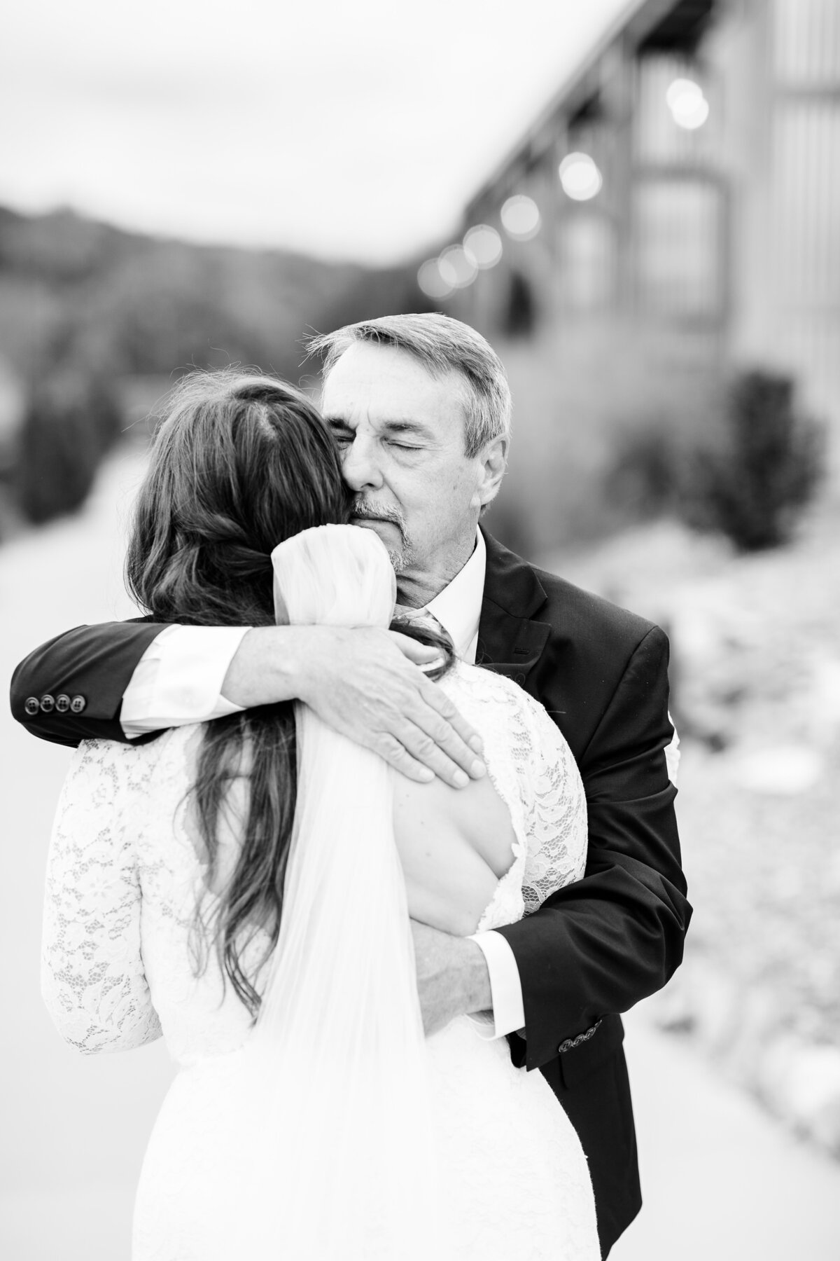 Special moment captured between bride and her dad on her wedding day, photographed by Elizabeth Hill Photography