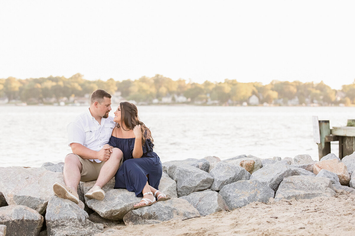 engagement portrait taken at Quiet Waters Park in Annapolis Maryland
