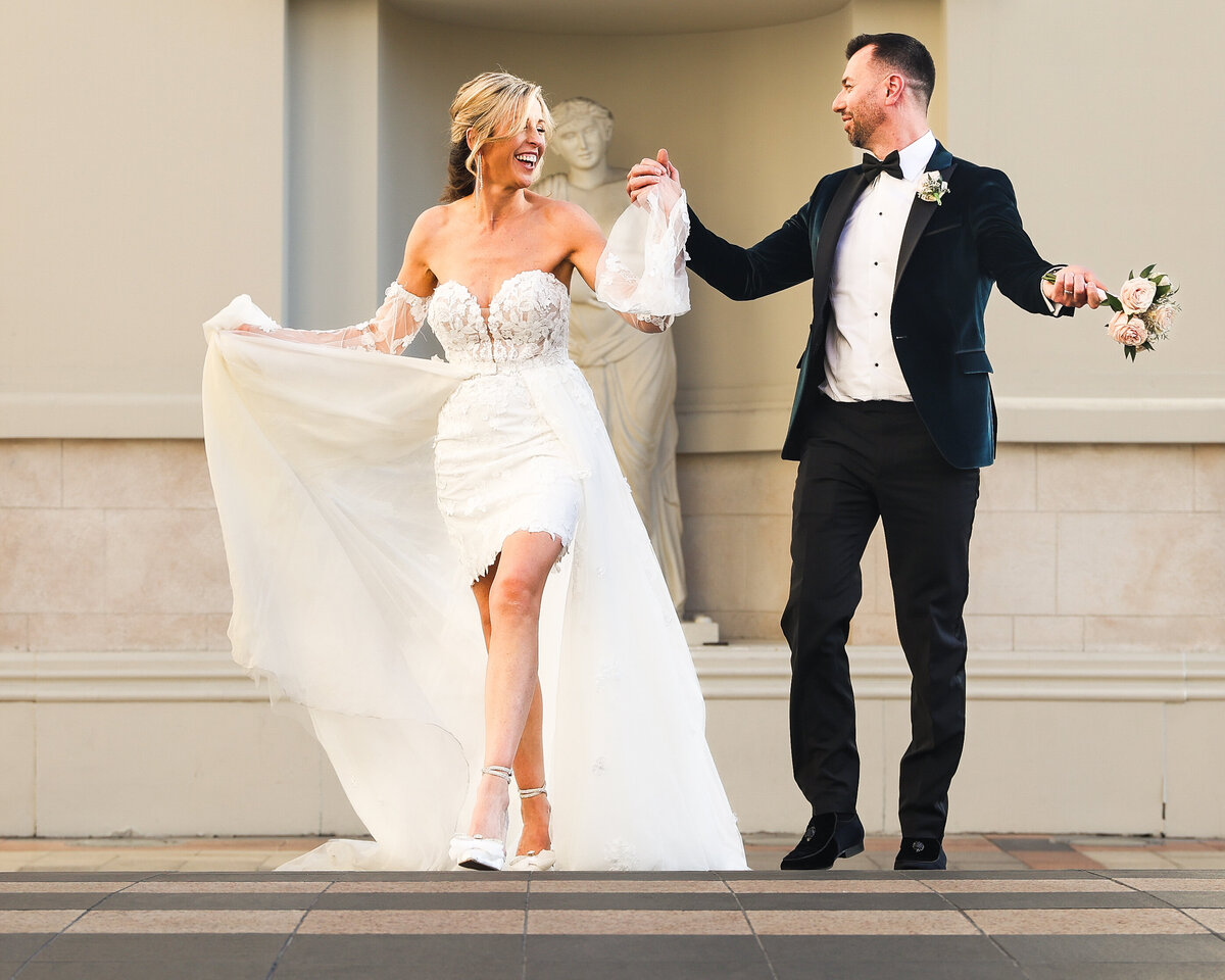 happy wedding couple
