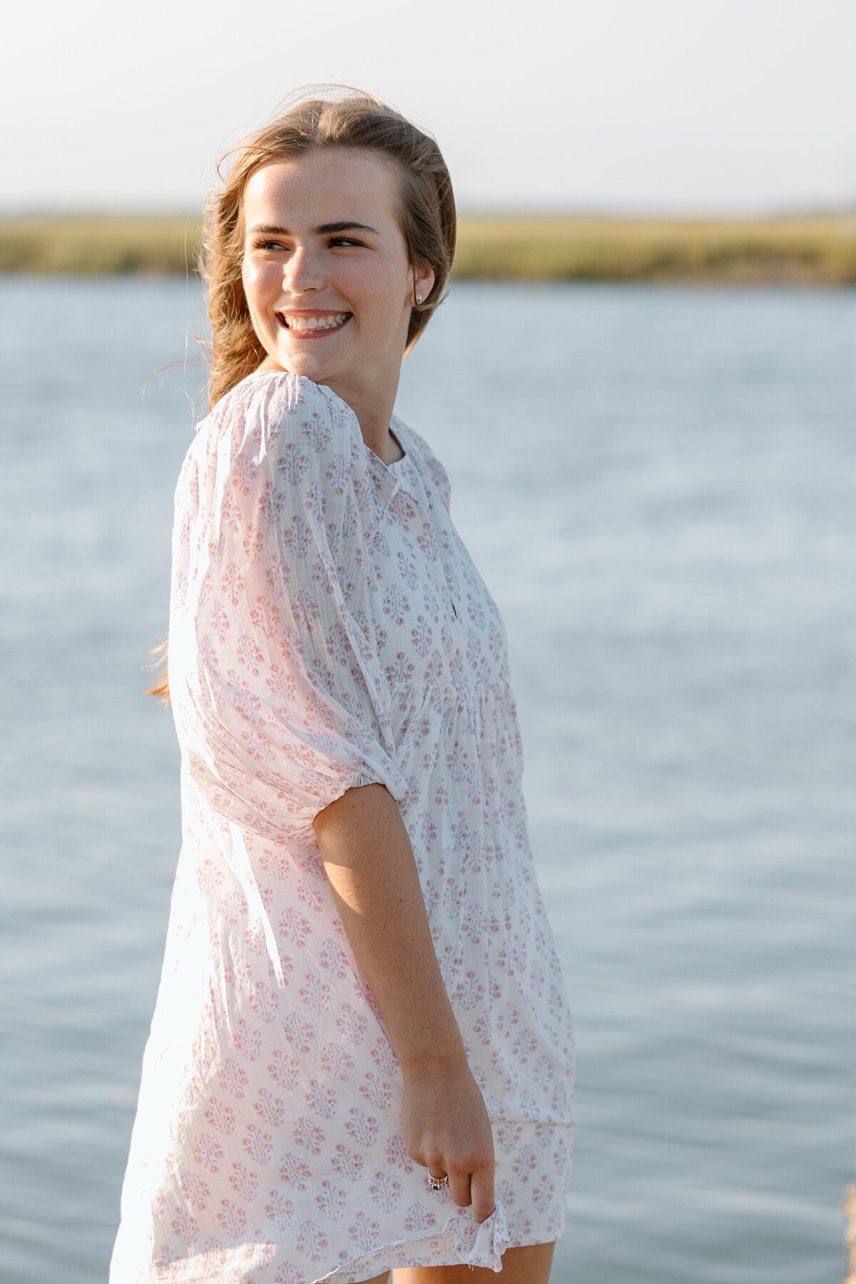 Senior photos at the marina at Edisto Beach