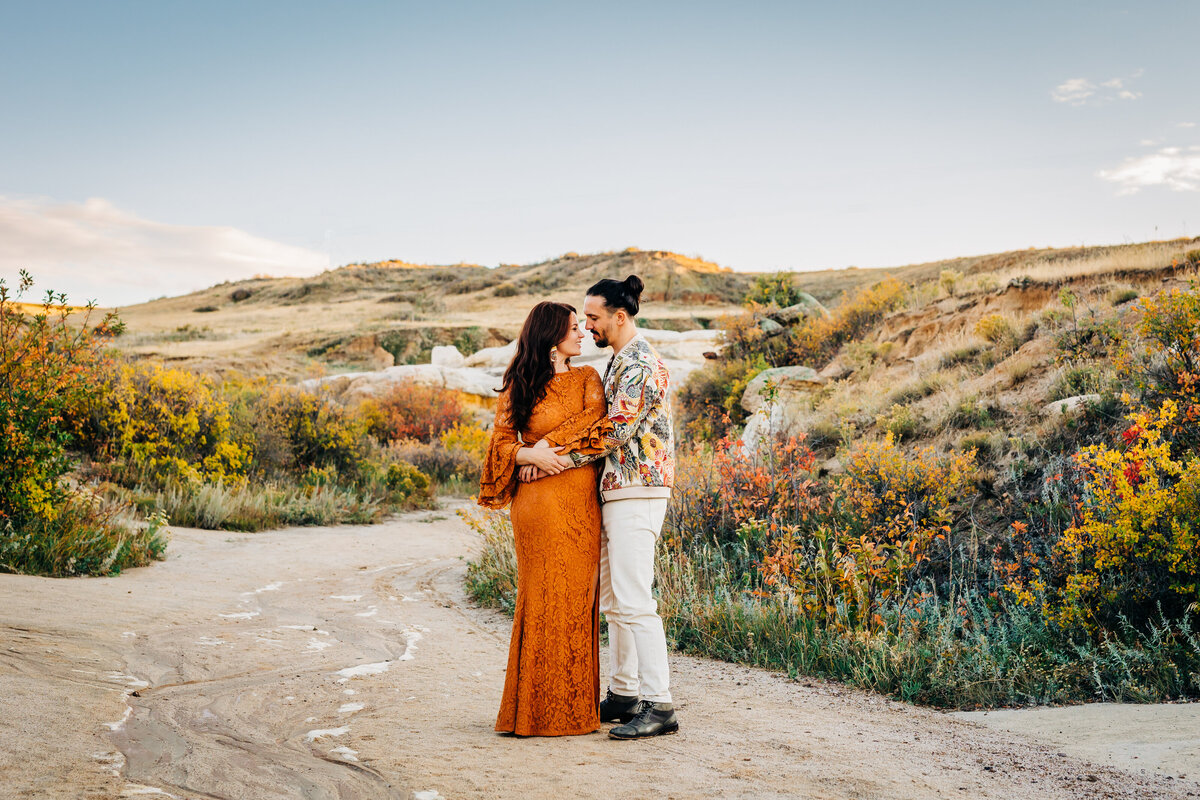 Denver Wedding Photographer captures couple hugging after mountain elopement