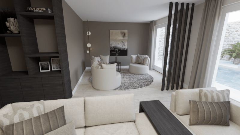3d ontwerp woonkamer