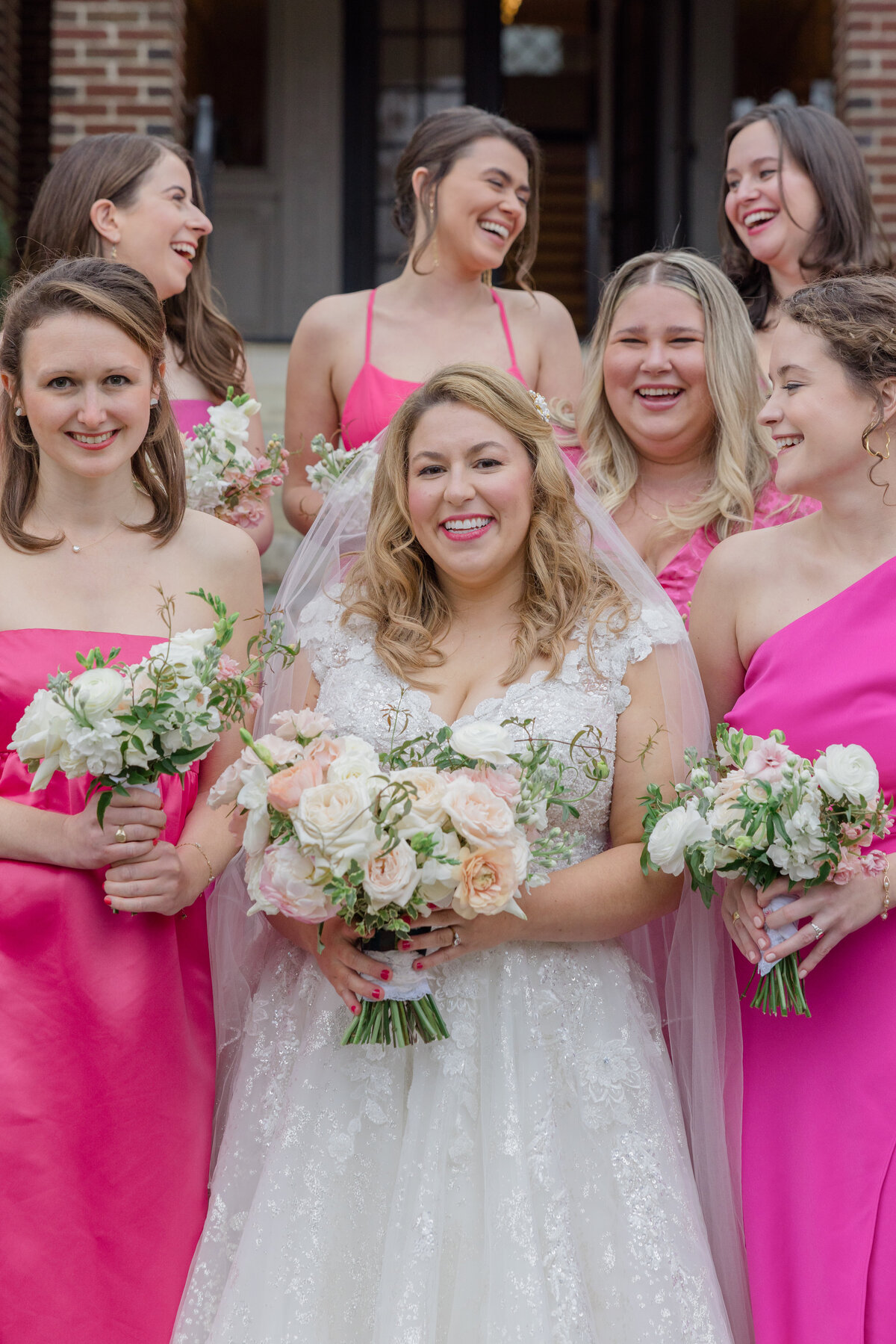 pink-bridesmaid-dresses-at-winter-wedding