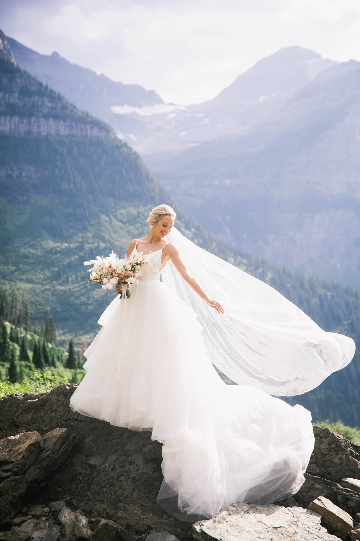 bride looking to the right