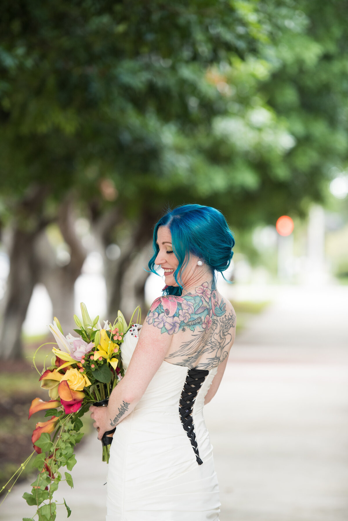 4 - Hilton St. Pete Bayfront Wedding Bride with Bouquet - Tampa Bay Wedding Planner