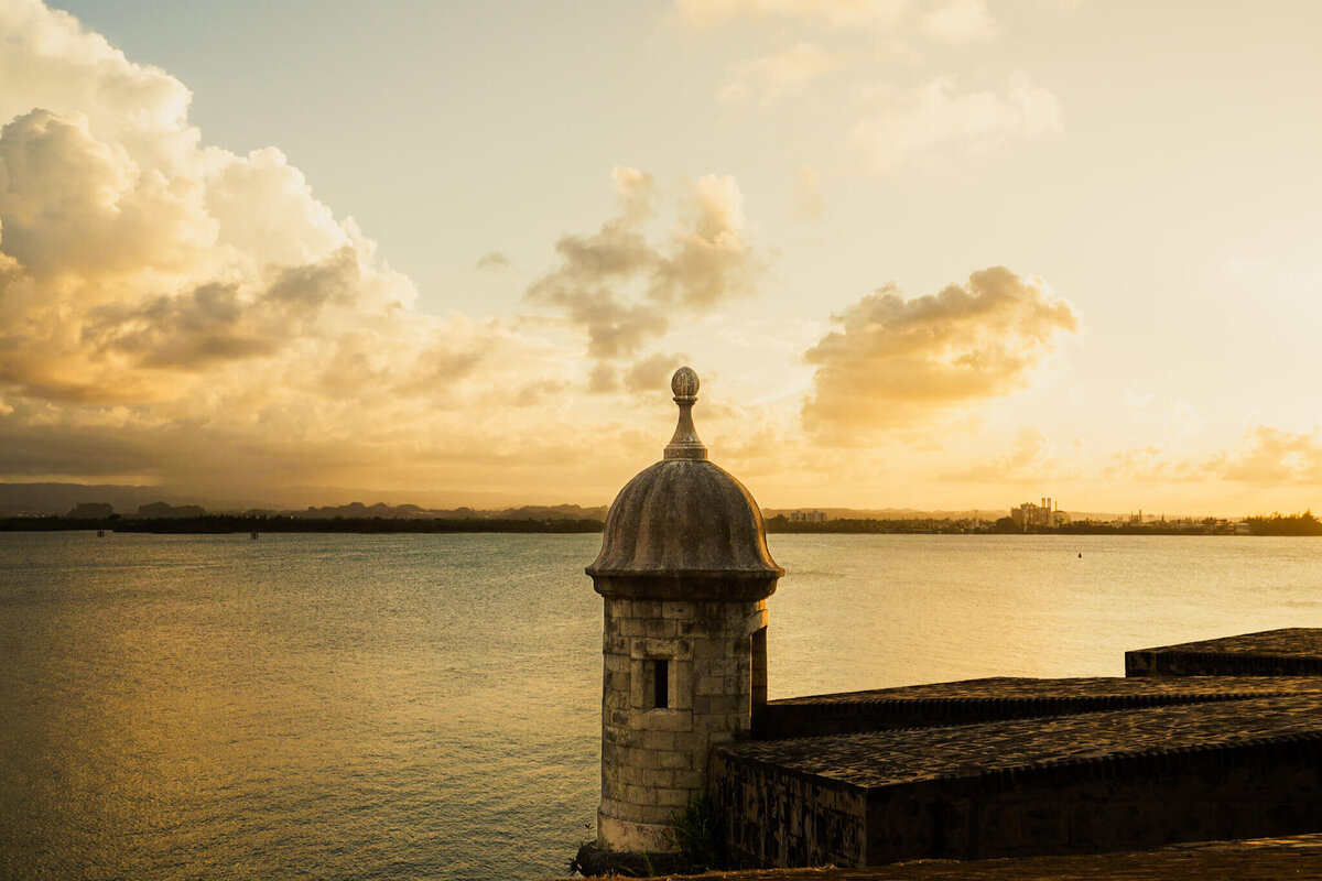 Sunset view with tower
