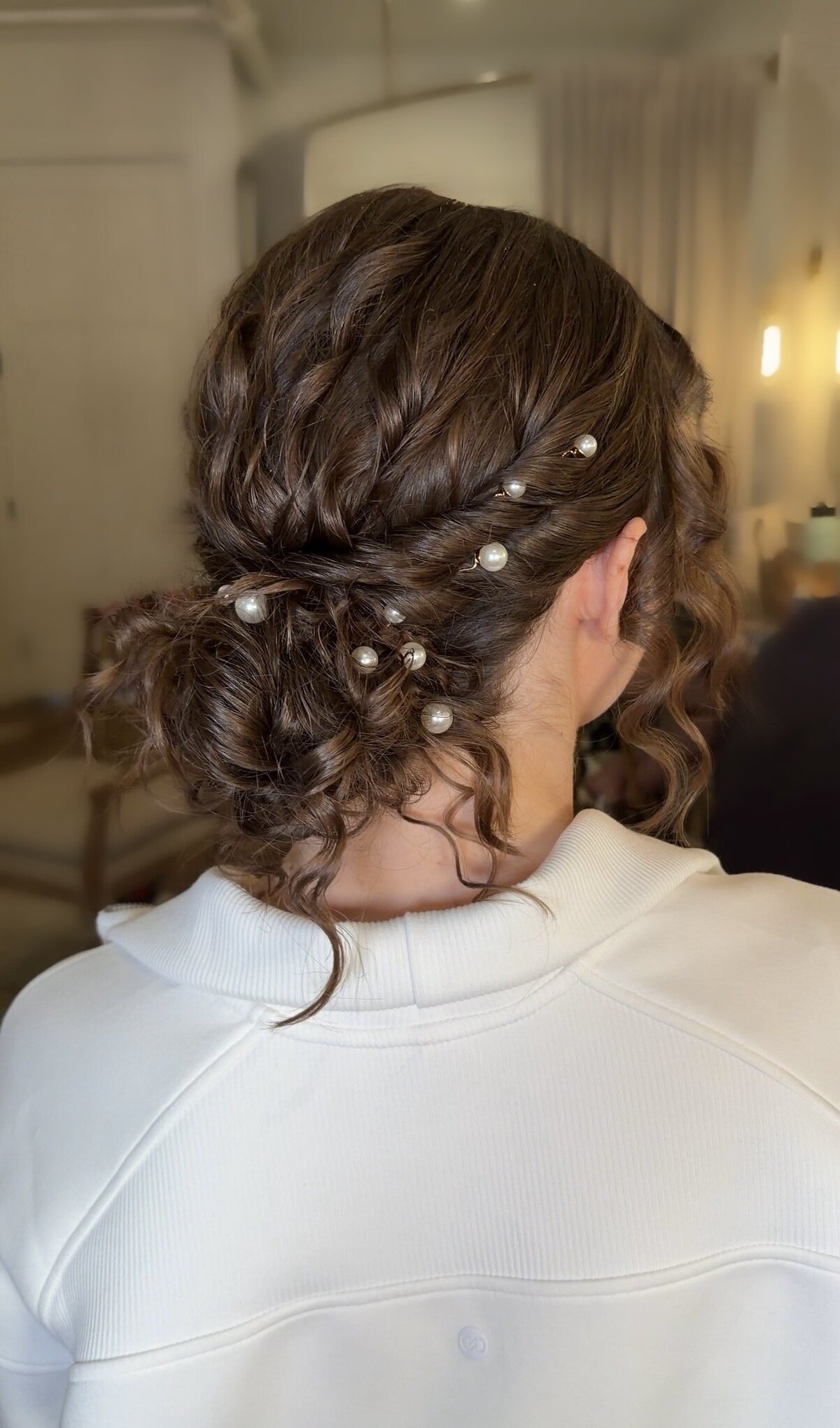naturally curly bridal hair style, updo for natural curls, Nashville bridal hairstylist, traveling hair stylist