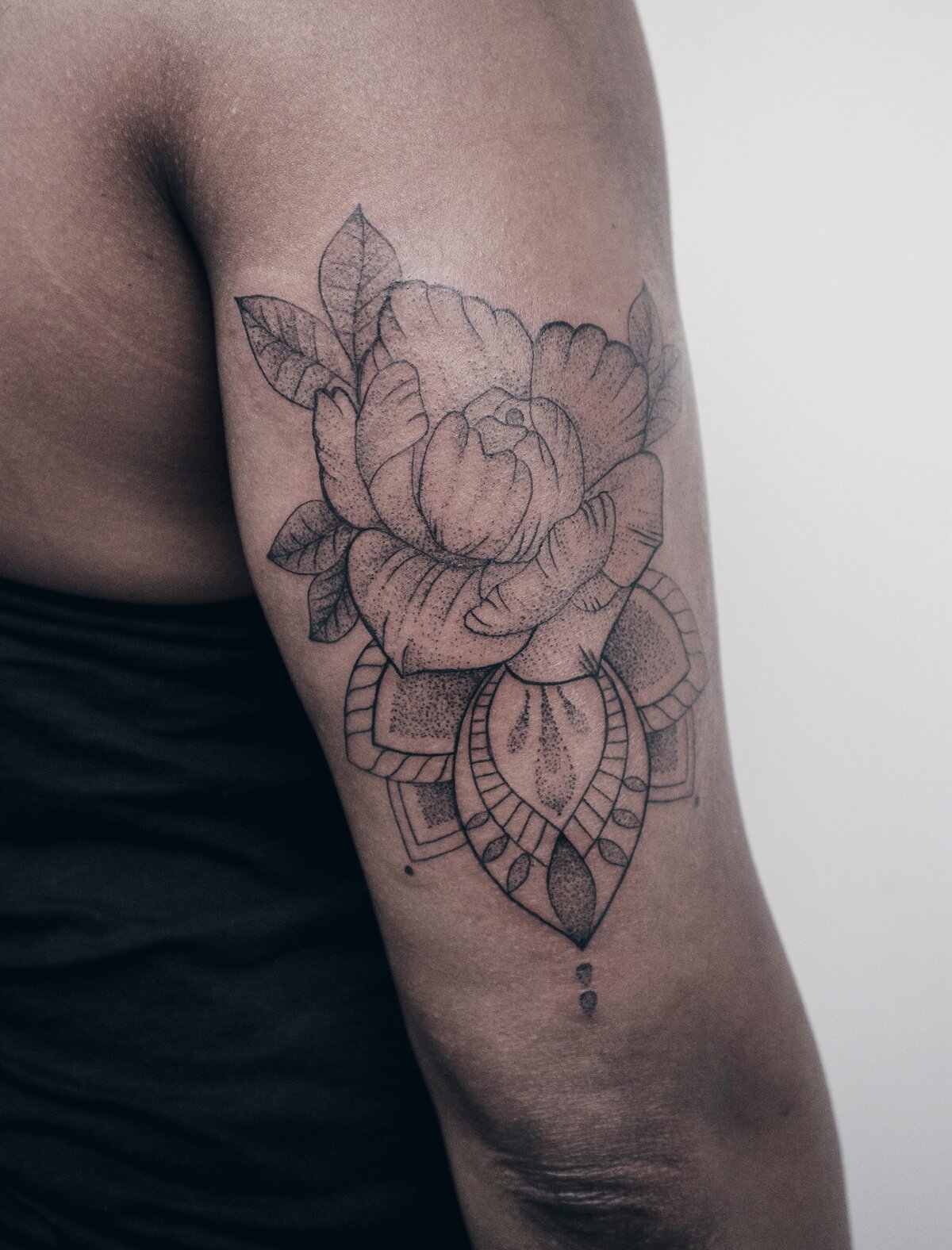 ERose tattoo, mandala tattoo, pattern tattoo