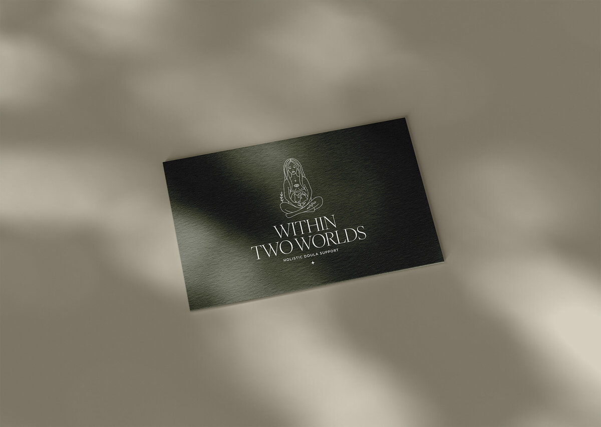 Within Two Worlds Business Card Mockup