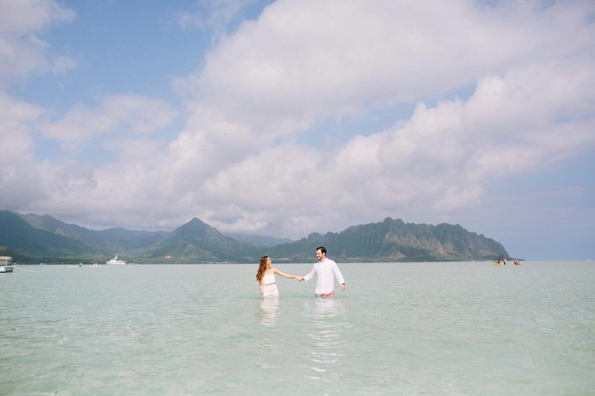 HappyWeddingCoupleKaneoheSandbar