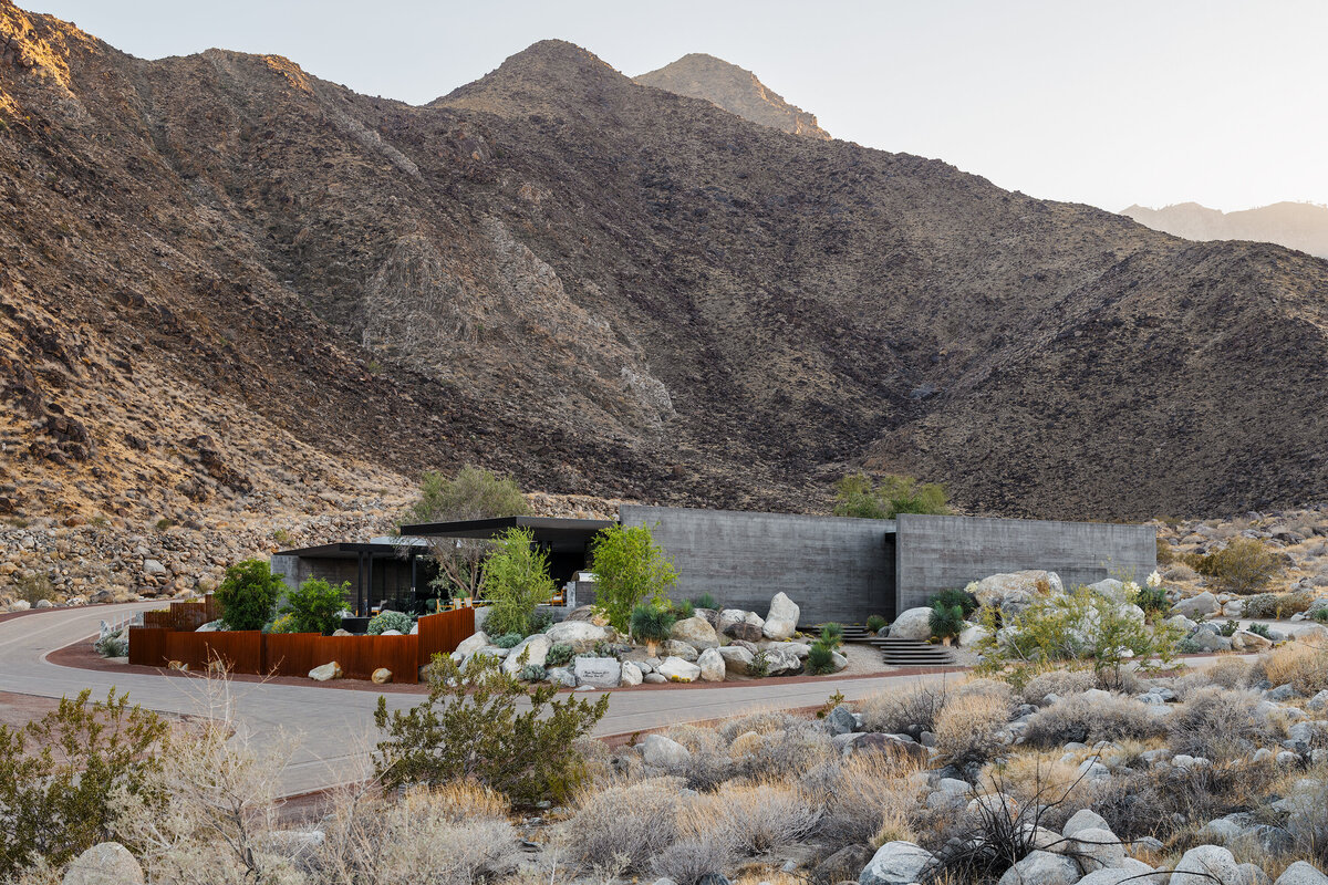 Front entry single family residence designed by Palm Springs architect.