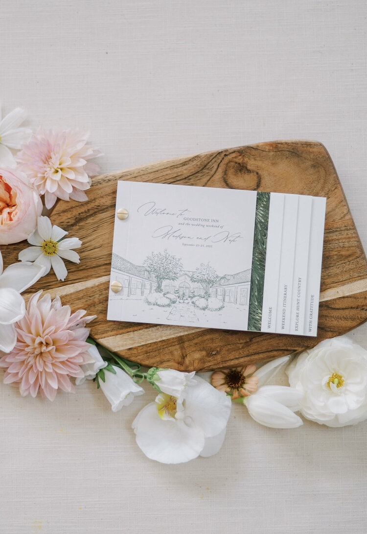 Wedding invitation with floral details