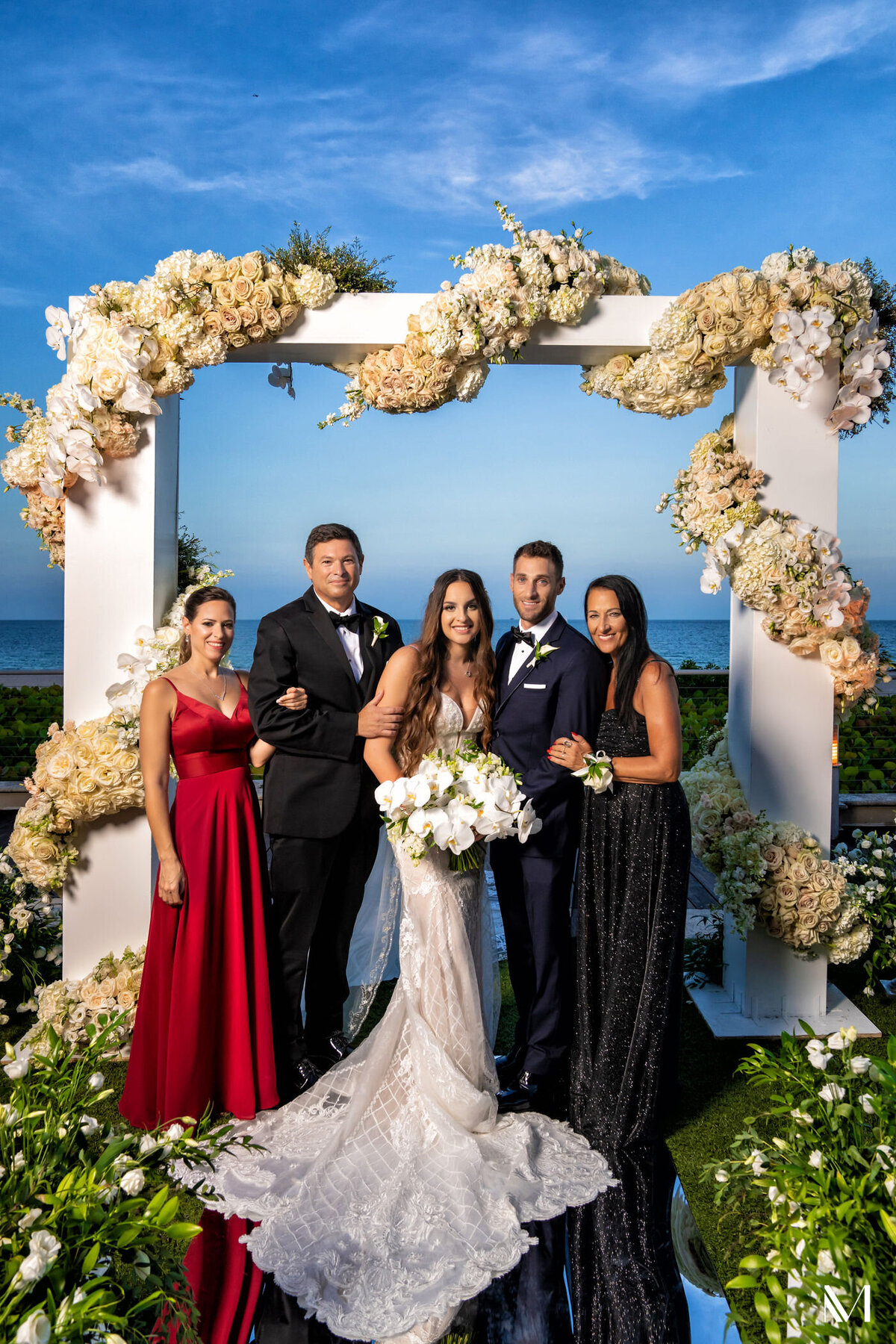 Spiral Arch Marriott Harbor Beach Preferred Floral Designer Luxury Wedding