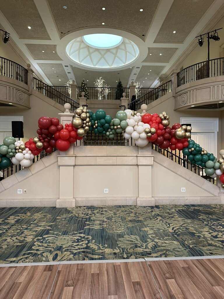 staircase, balloons, holiday, Christmas , party, celebration 