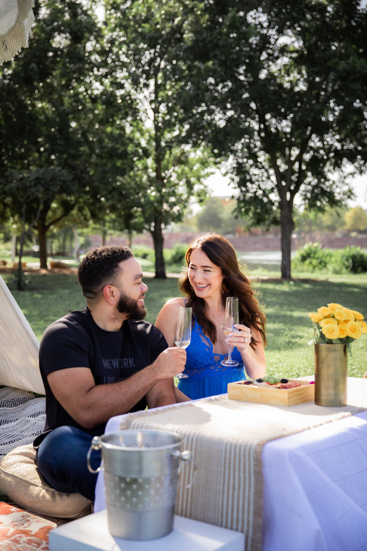 Proposal planning ideas in Austin couple smiling at each other