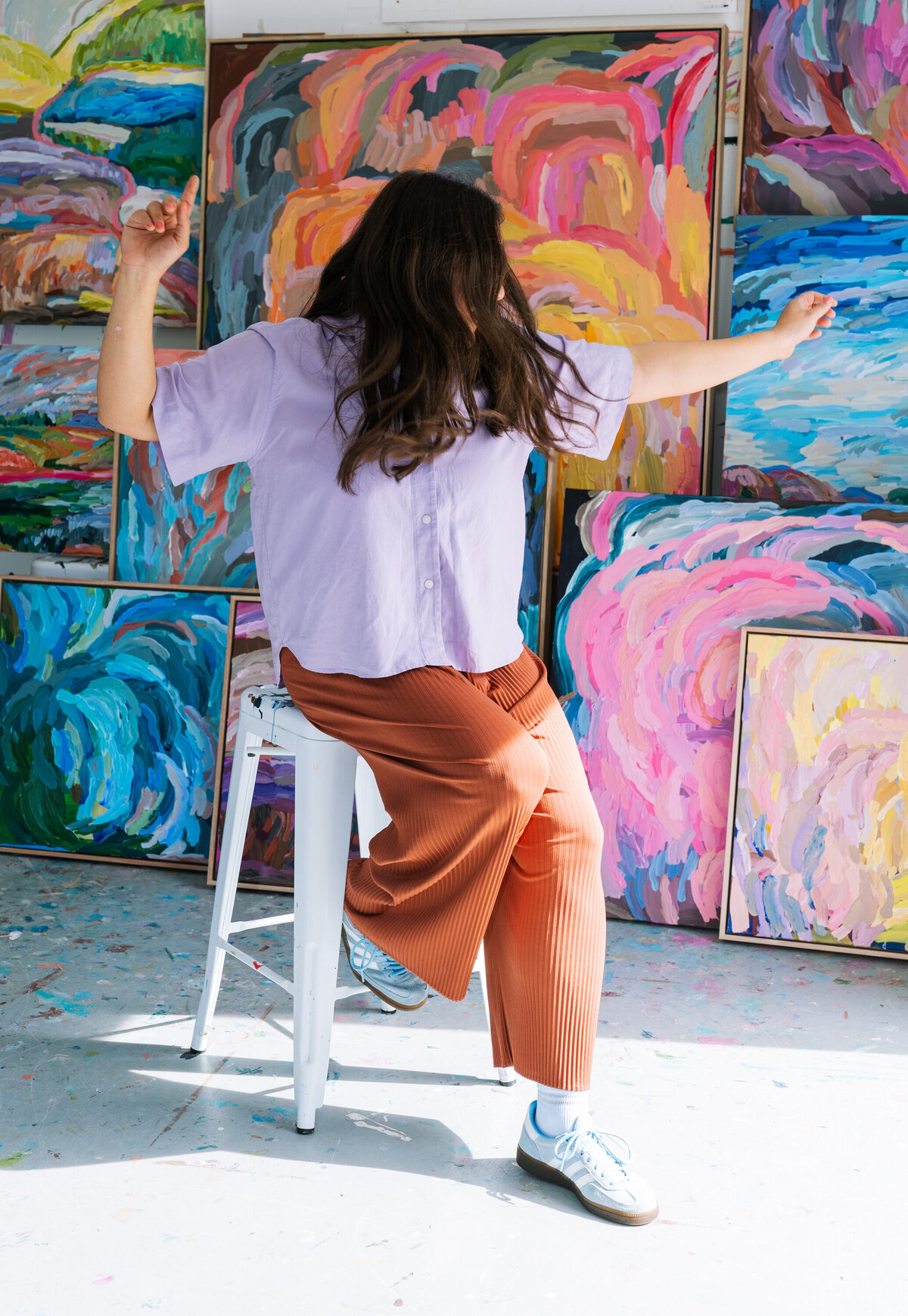 2024-08-21 Erin Reinboth Art | Surf Coast Australian Abstract Artist | Brand photoshoot with Bobby Dazzler Photography in Erin's studio at Ashmore Arts-6