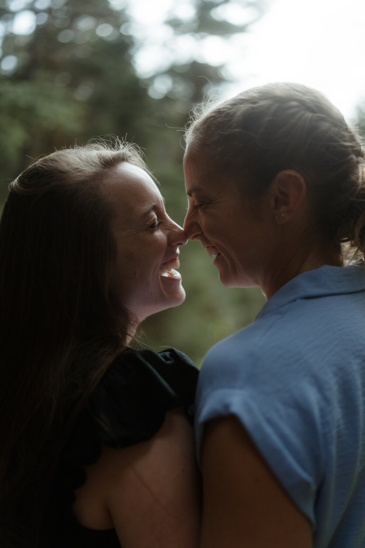 lesbian couple laughing