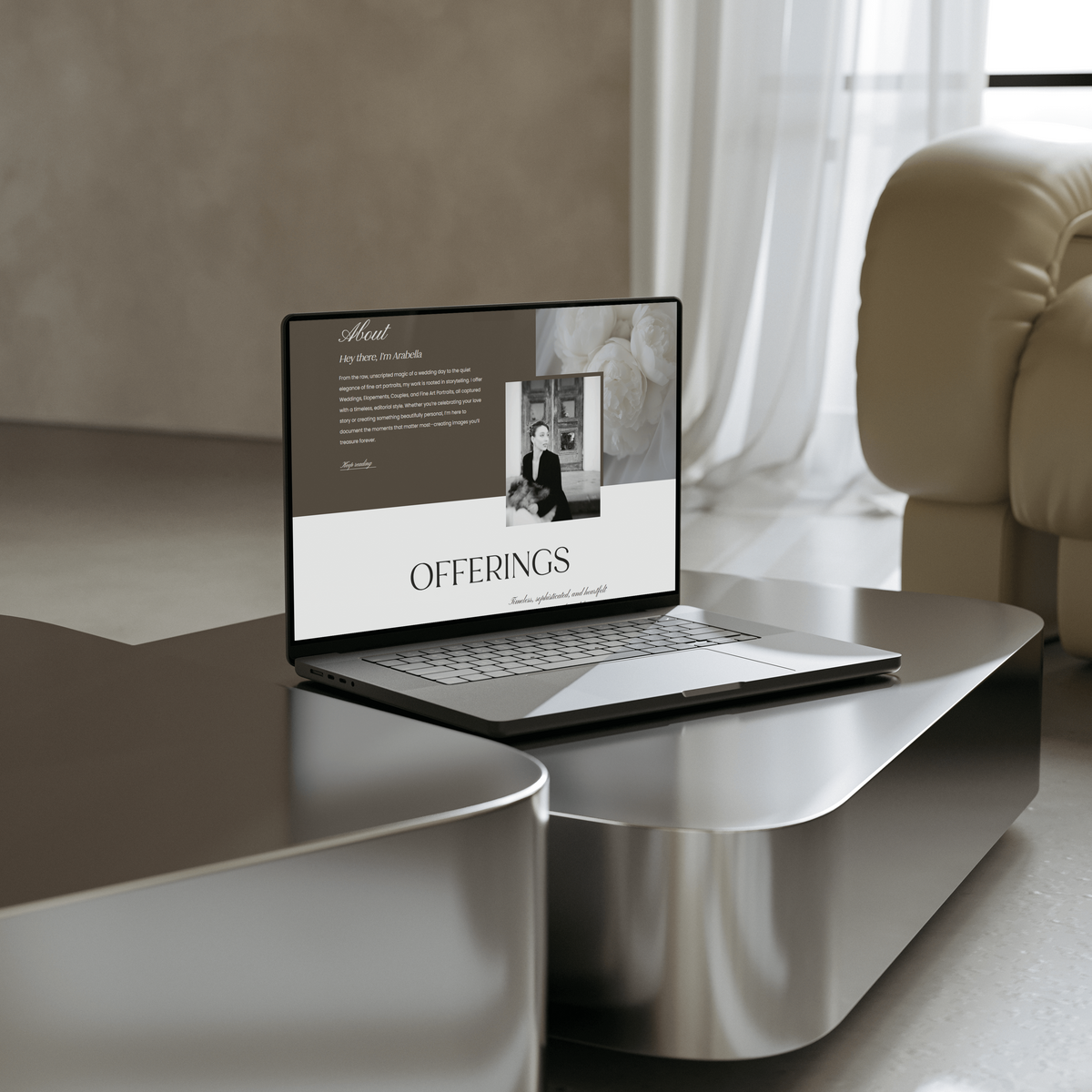 Wedding Photographers website on laptop