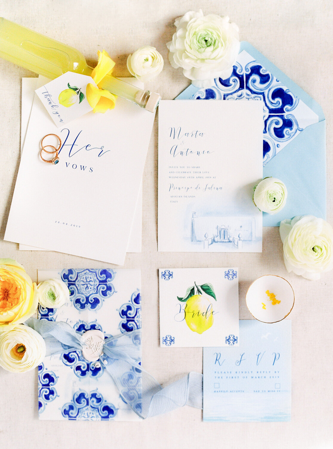 Sicily inspired stationery by Auca Design