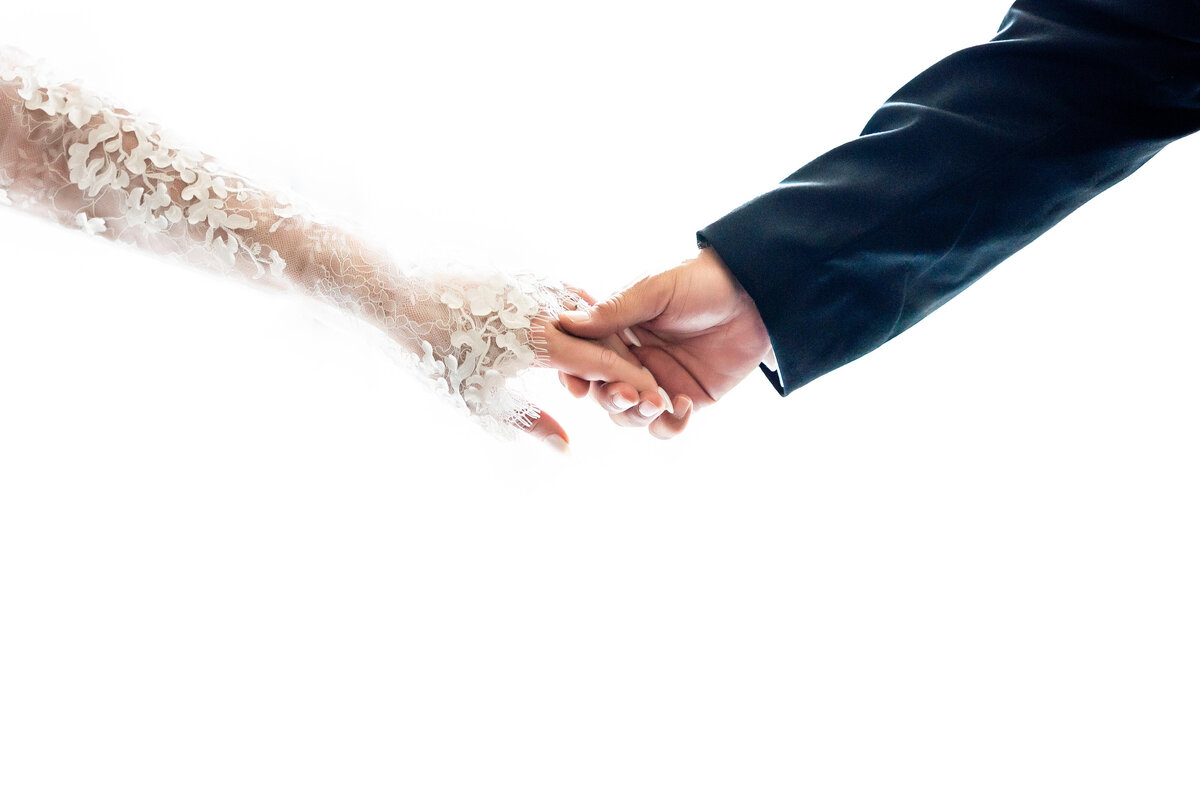bride and father holding hands on wedding day creative pittsburgh photo