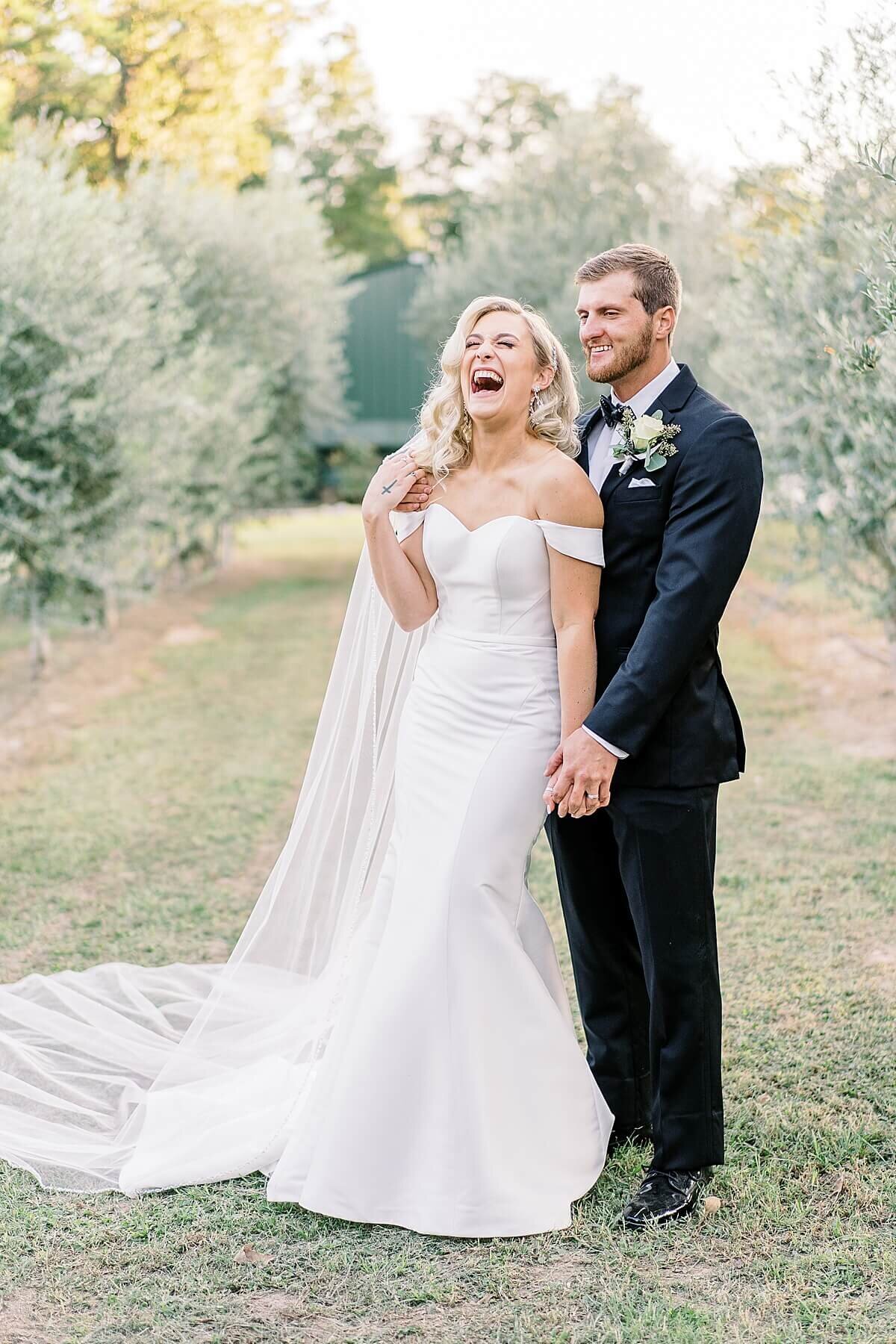 Bride and Groom Portraits in the Olive Grove at Annex Wedding Venue photography by Alicia Yarrish Photography