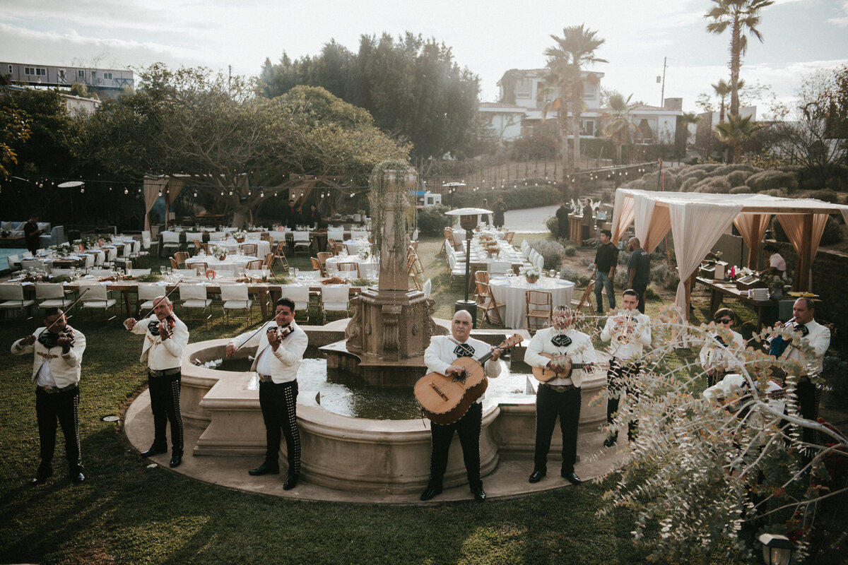 Mariachi wedding entertainment at private estate in valle de guadalupe mexico with Mexico wedding planner  with