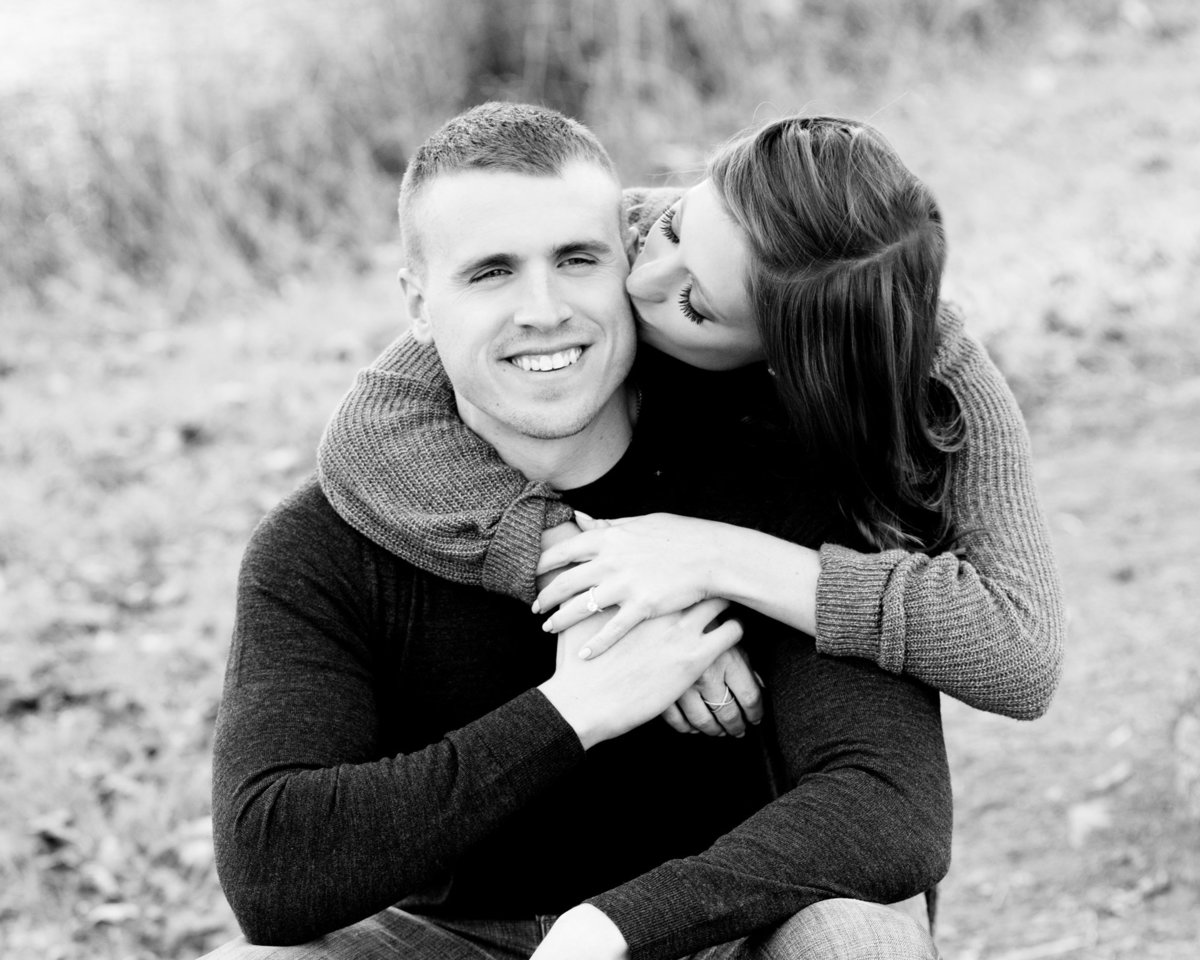 Black and White Engagement Photos at Foothills Park in Palo Alto California