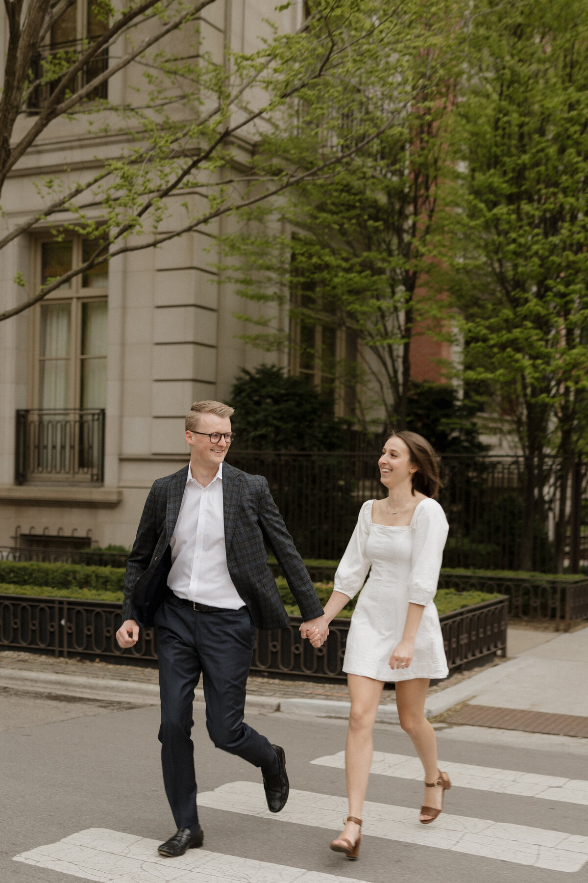 Indianapolis engagement photography downtown candid portrait