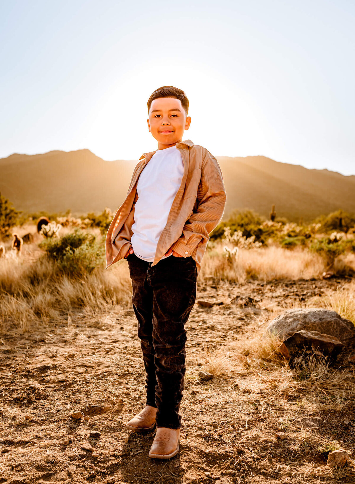 son in AZ photographed during family session