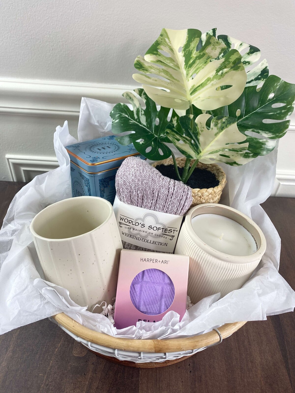 Gift Idea for New Employee with Desk Essentials Coffee Plant Socks Candle
