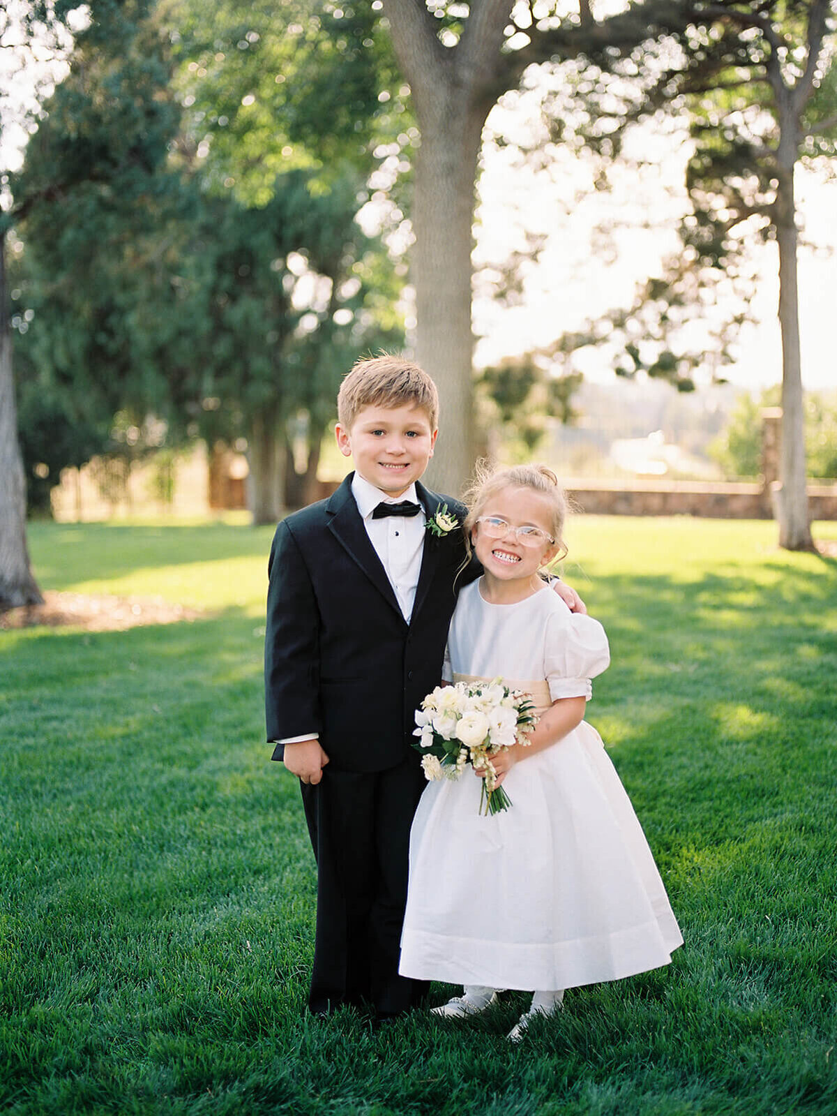 Flower girl and ring bearer at a Colorado wedding