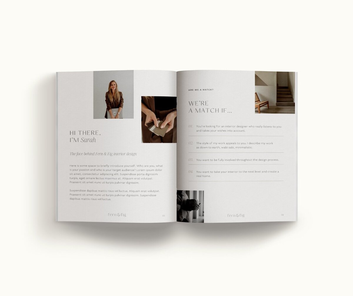 Earthy Showit template for interior designers Fern & Fig 4