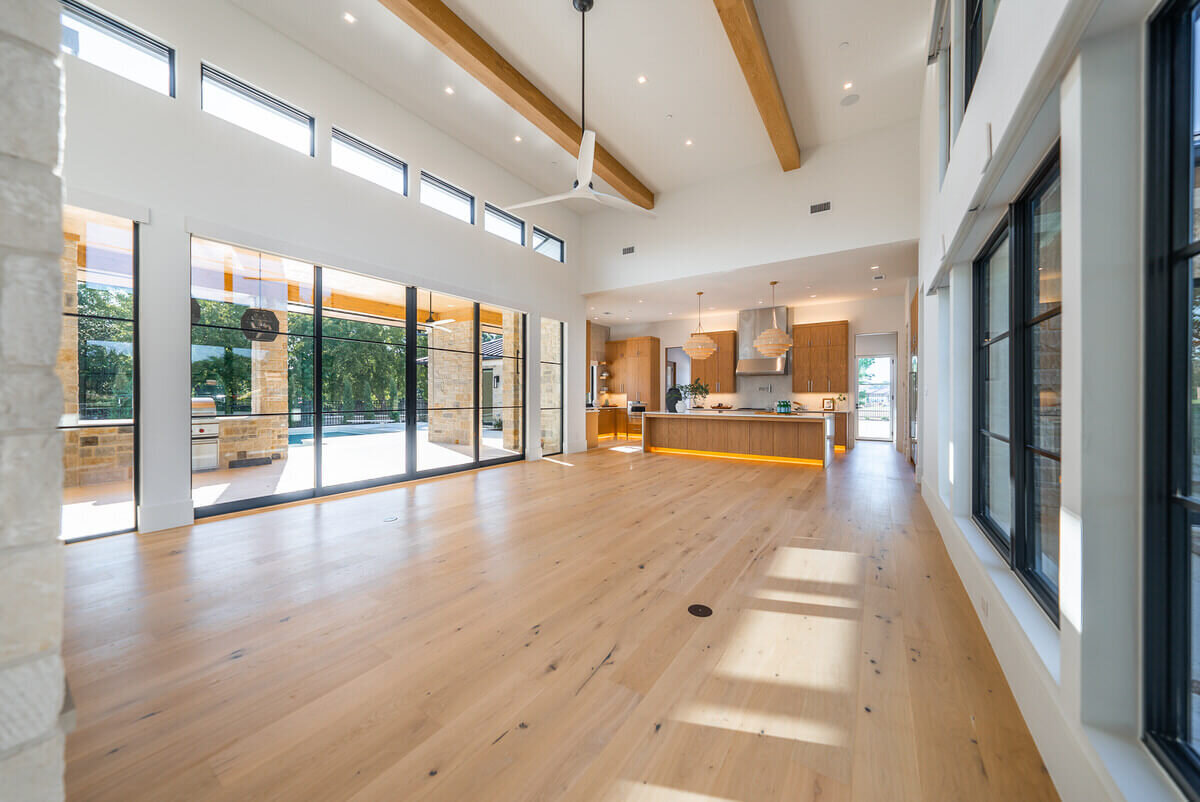 Open concept floor plan in custom Colleyville home
