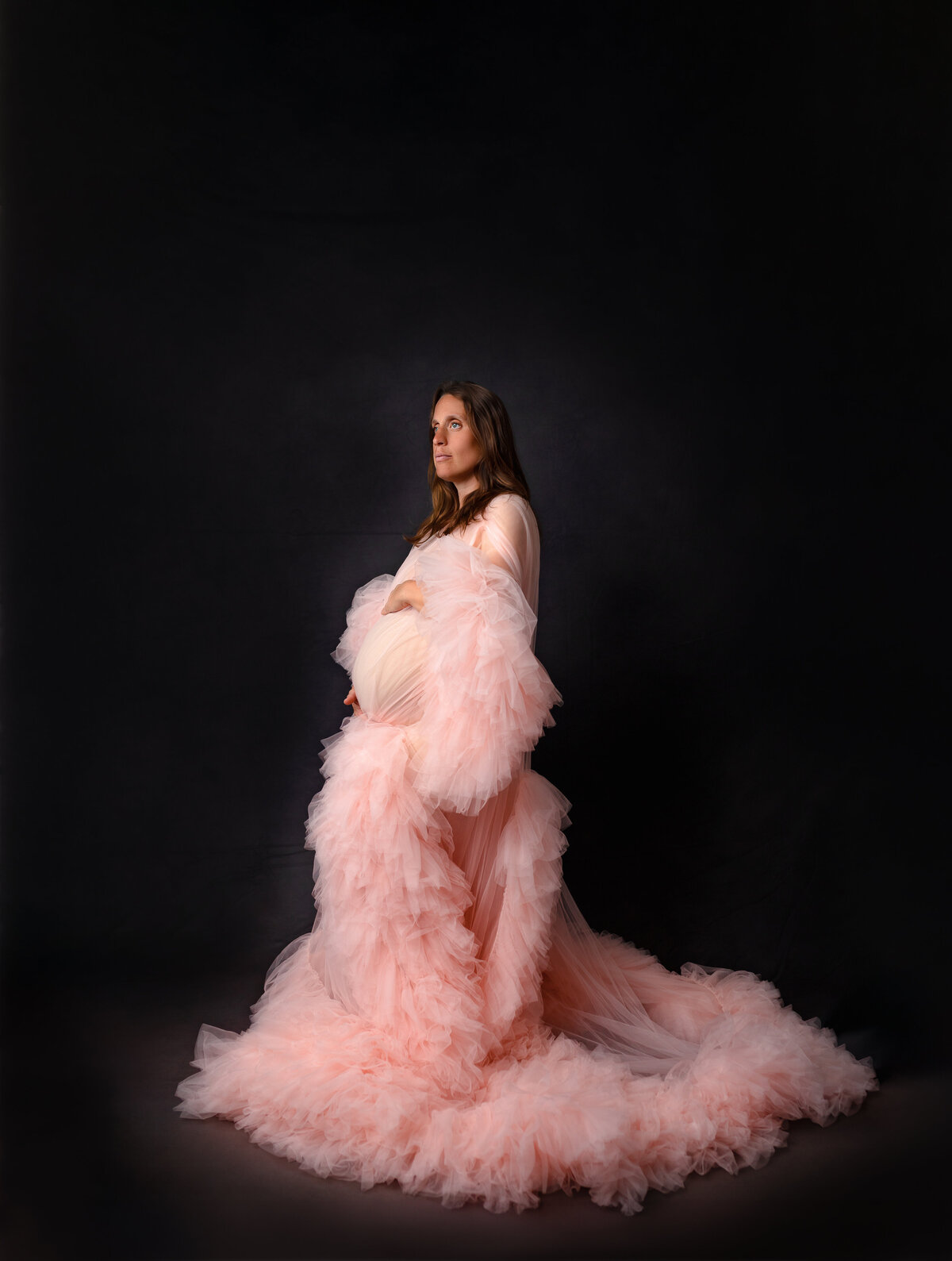 pink maternity robe