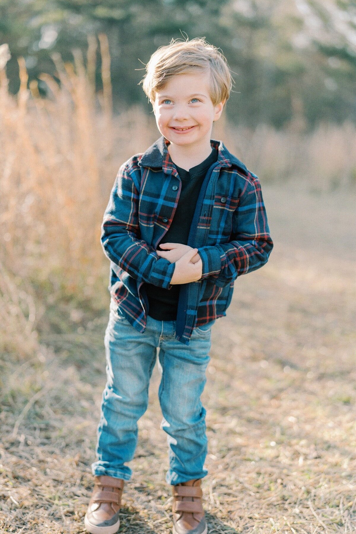 little-boy-in-flannel-shirt-smiling