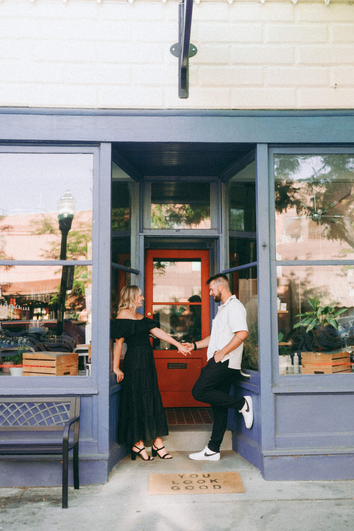 Couple during golden hour engagement shoot in Boise, Idaho wedding/elopement - photographed by The Storytellers