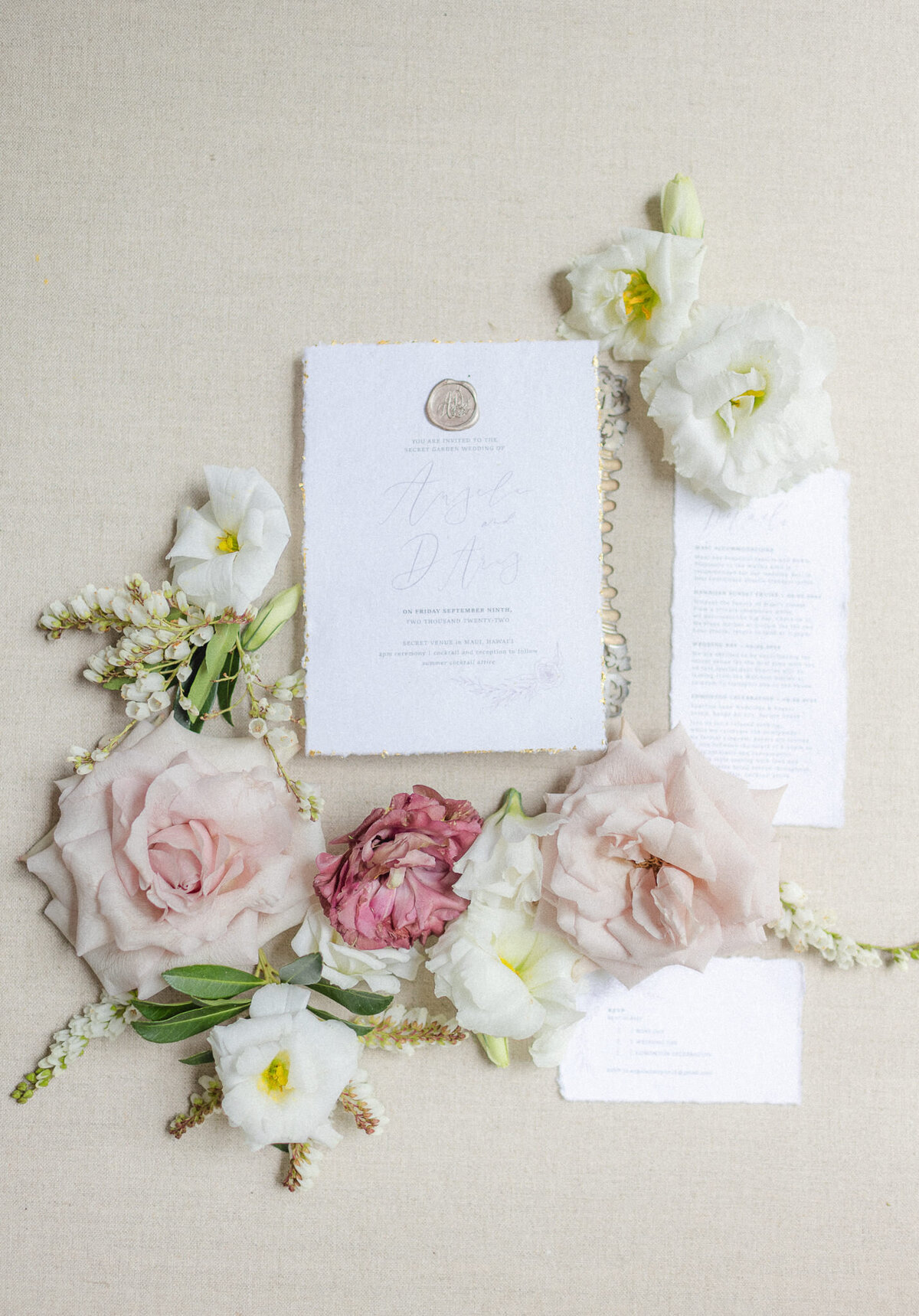 wedding flat lay