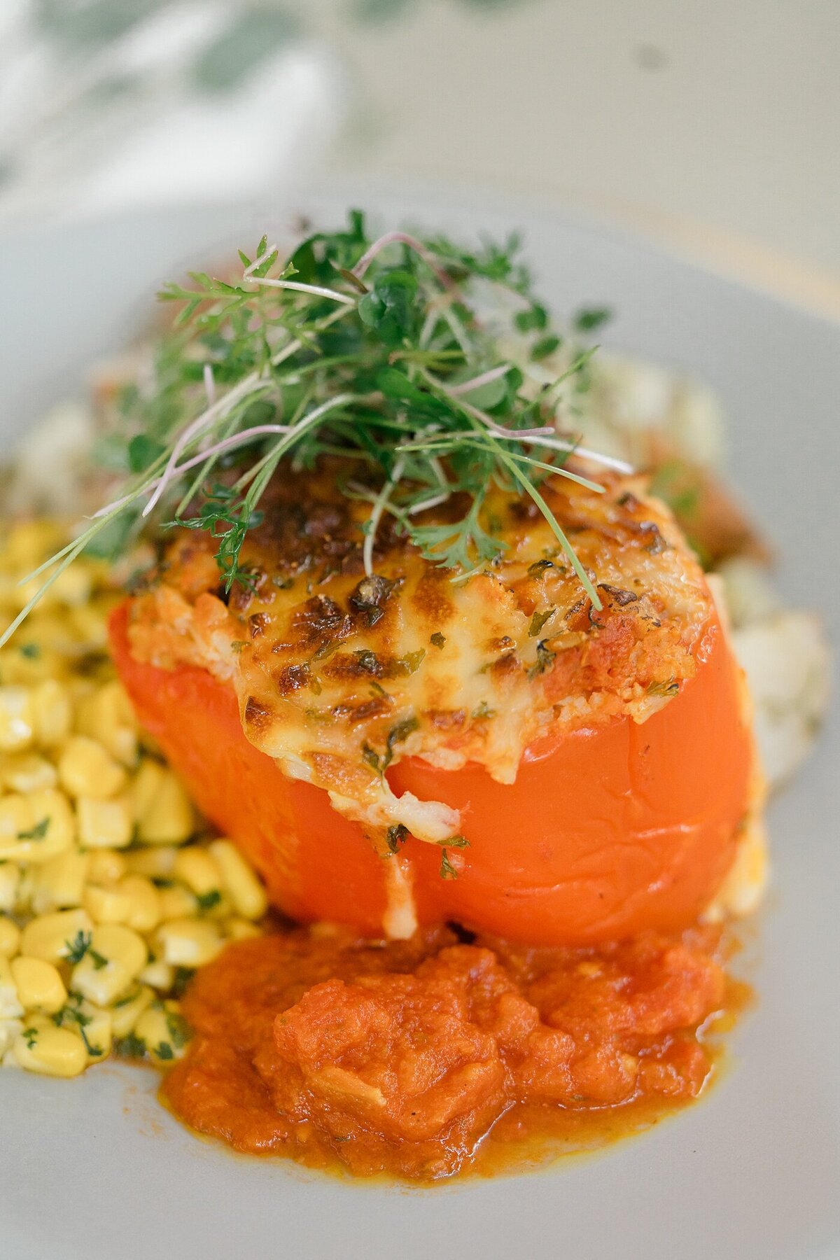food photography for a catering business with a serving of fish presented for an event dinner