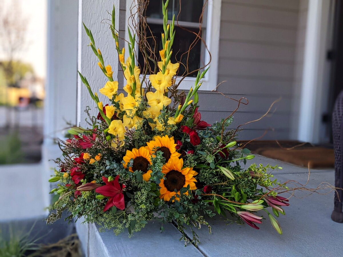 funeral and sympathy floral individual arrangement fall